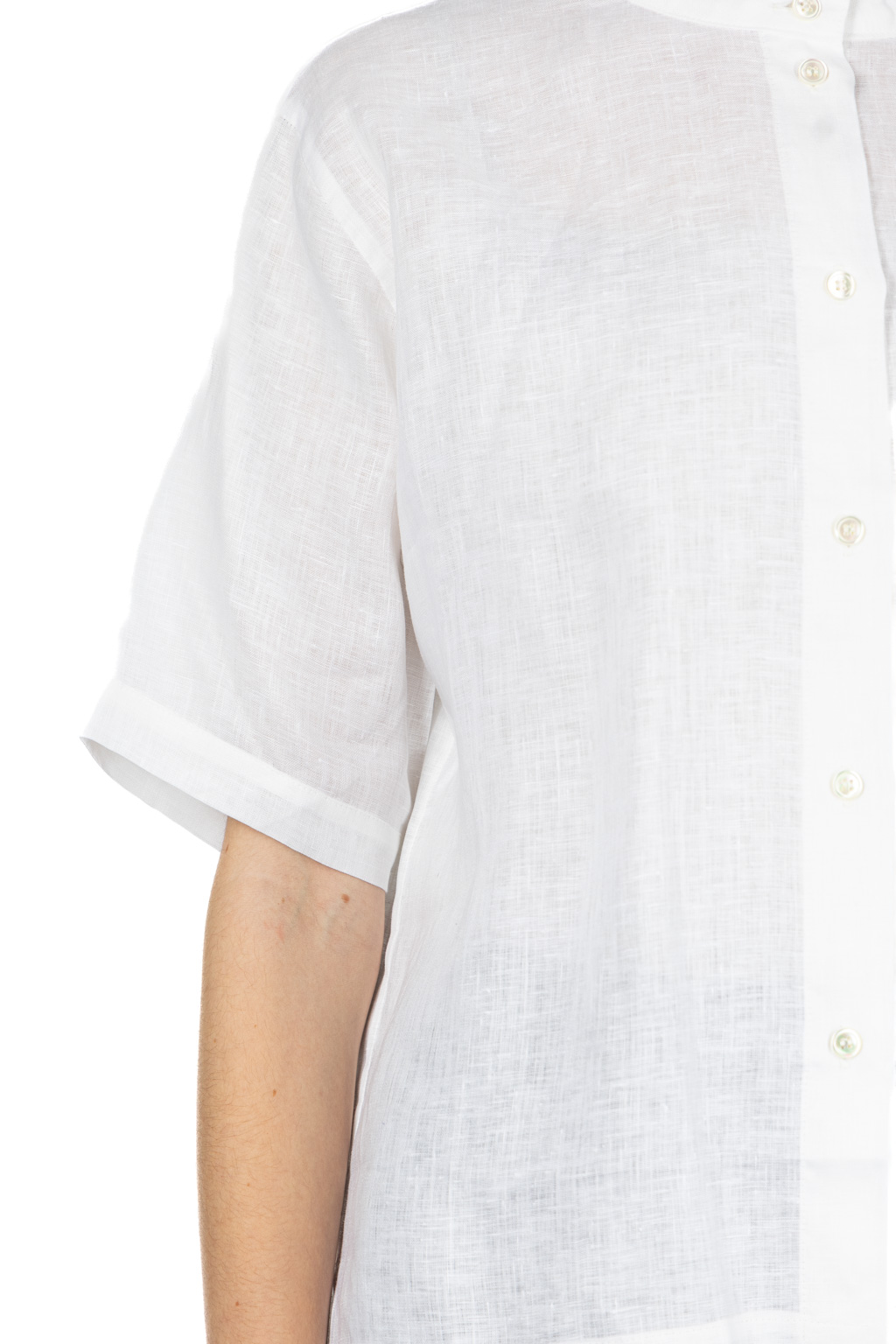 Nachukara - Linen Stand Collar Shirt - White