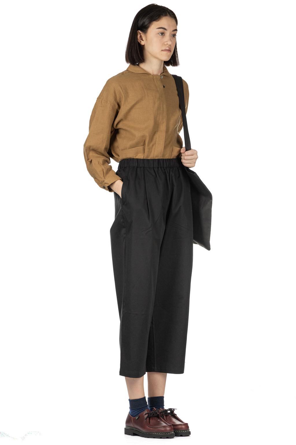 Nachukara - Soft Chino Tuck Pants - Black