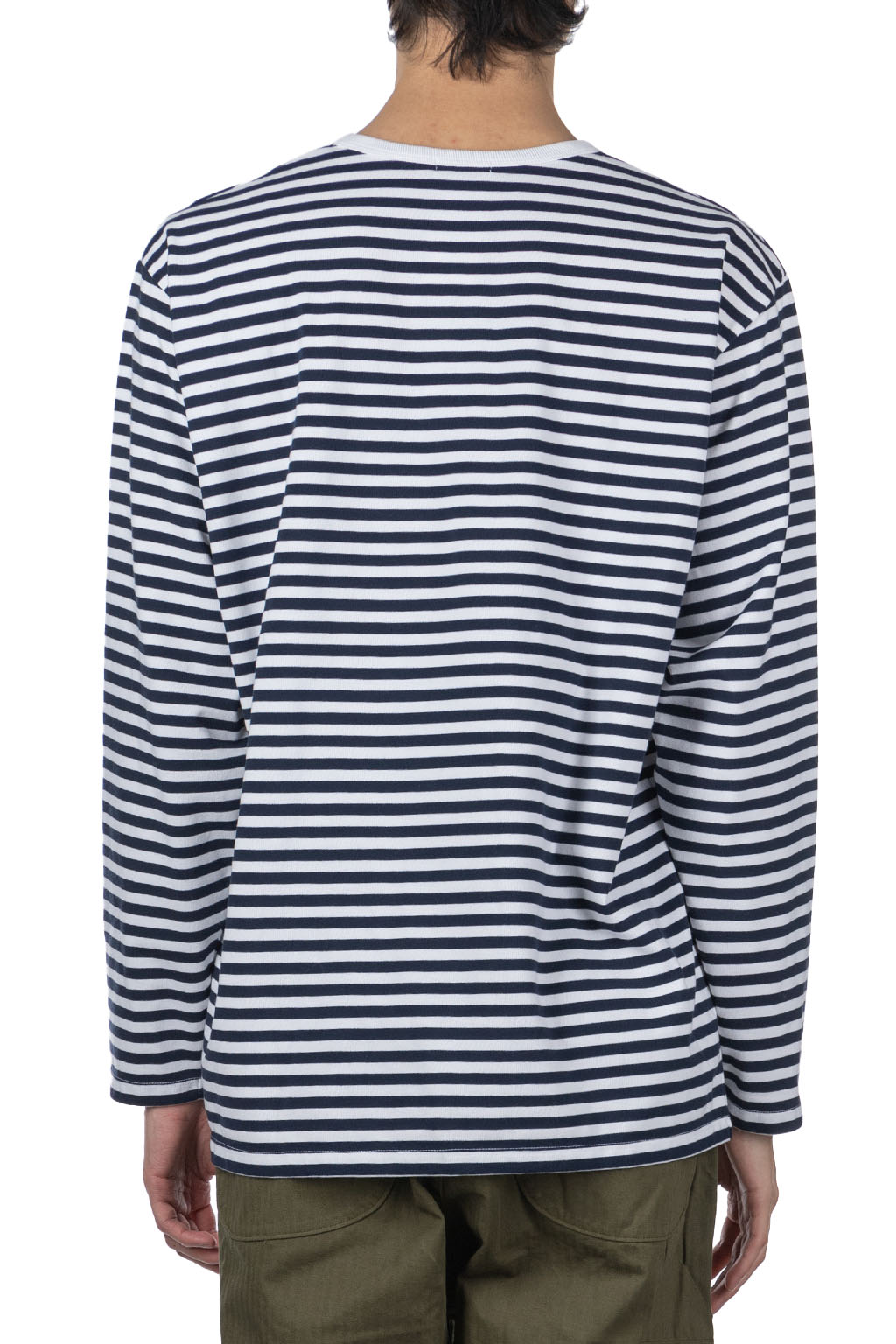 Nanamica (NAN) - COOLMAX Stripe Jersey US Tee-Navy White