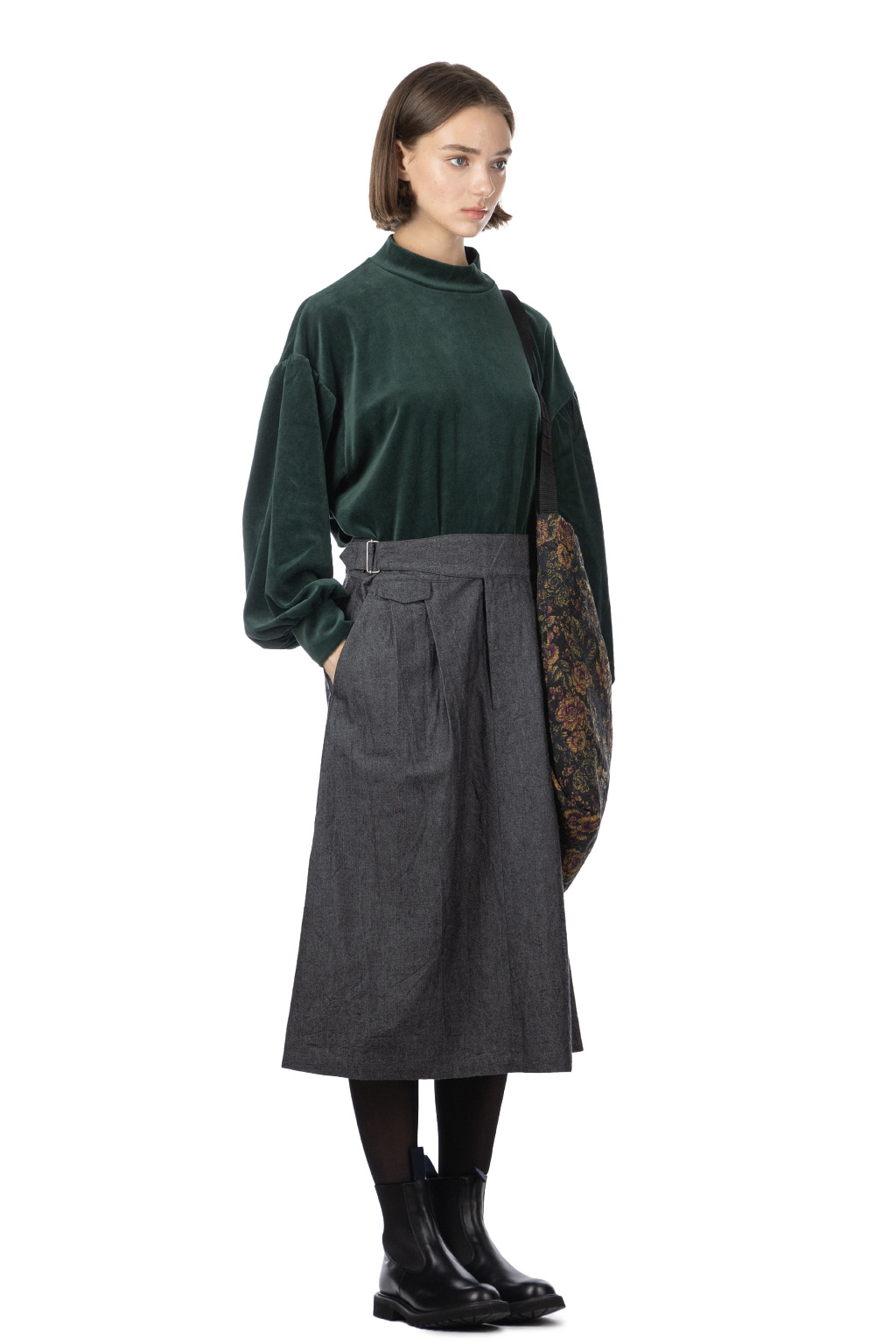 Nanamica (NAN) - Cotton Wool Gurkha Skirt - Heather Grey