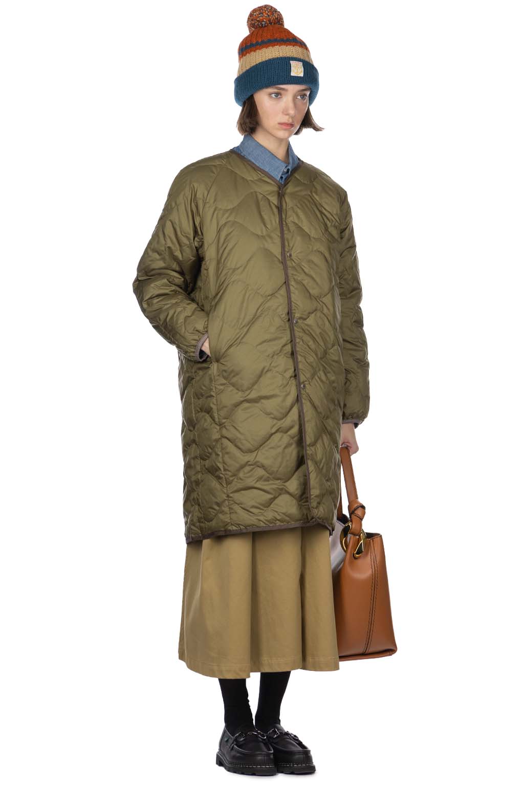 Nanamica (NAN) - Reversible Down Coat - Khaki Beige