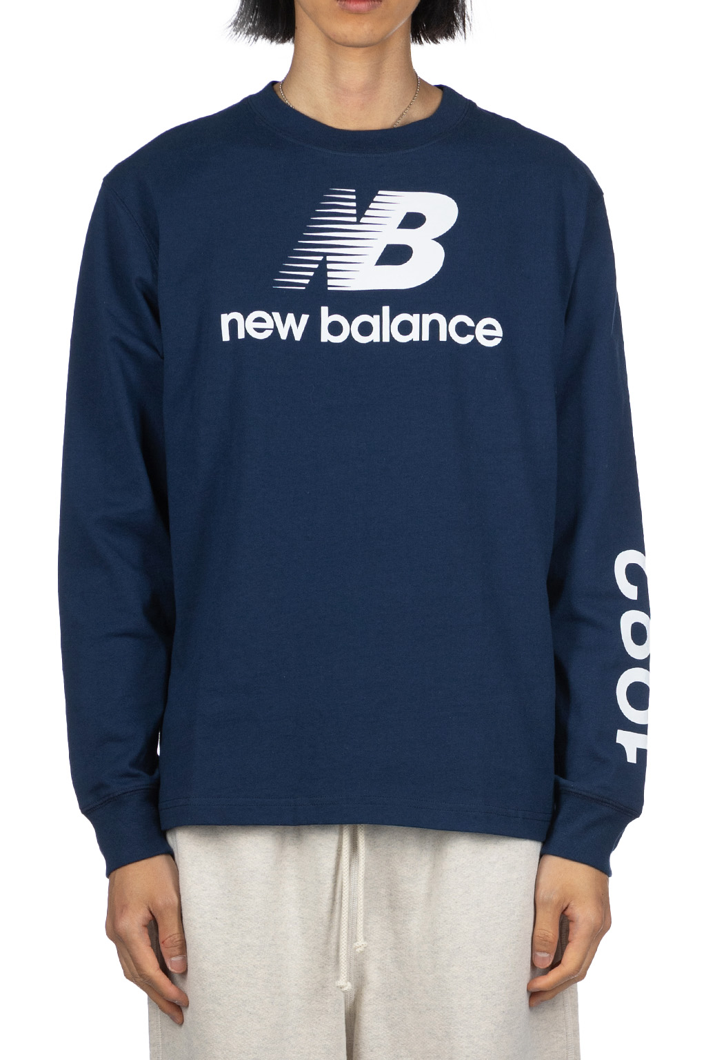 New Balance MADE in USA Logo LS T-Shirt - Natural Indigo