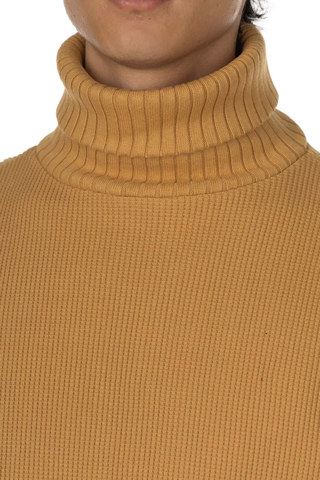 Nigel Cabourn - Turtleneck Waffle Sweatshirt - Yellow