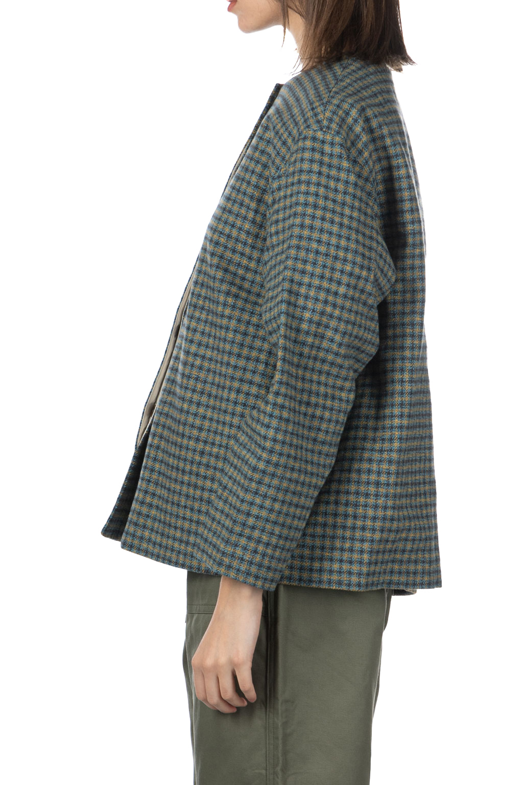 Nofl - Cotton Tweed No Collar Jacket