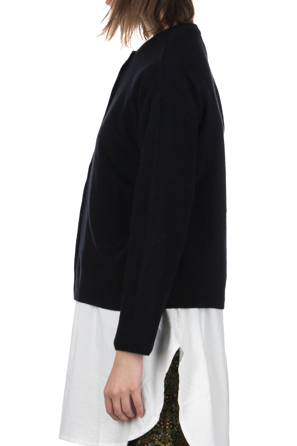 Nofl - Wool Pique Round Neck Cardigan