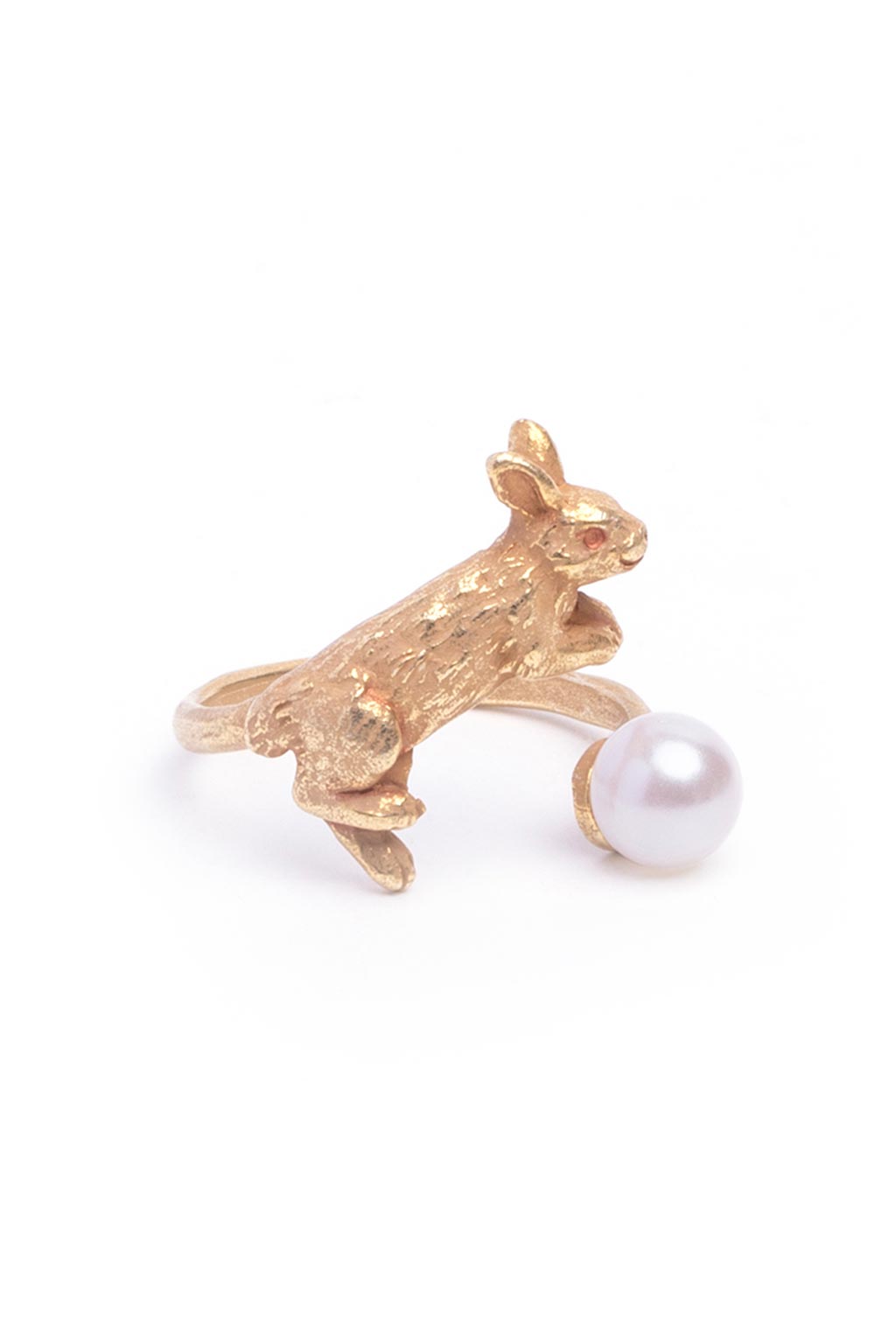 Palnart Poc - Bunny and Pearl Ring - Gold