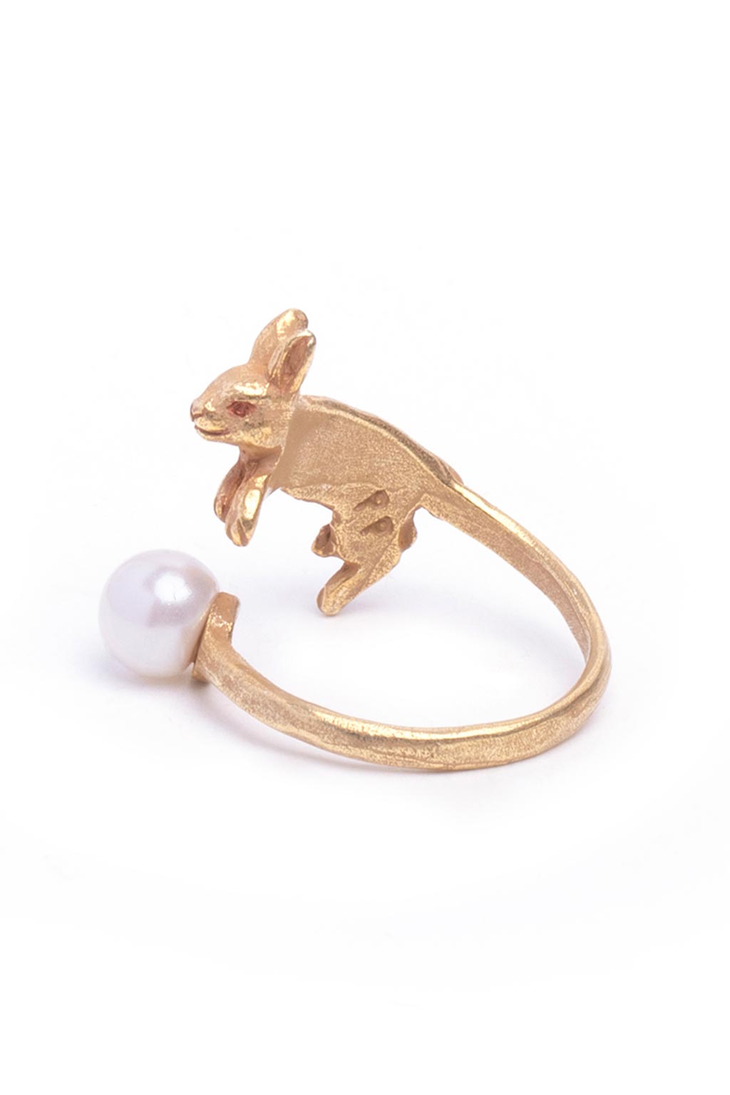 Palnart Poc - Bunny and Pearl Ring - Gold