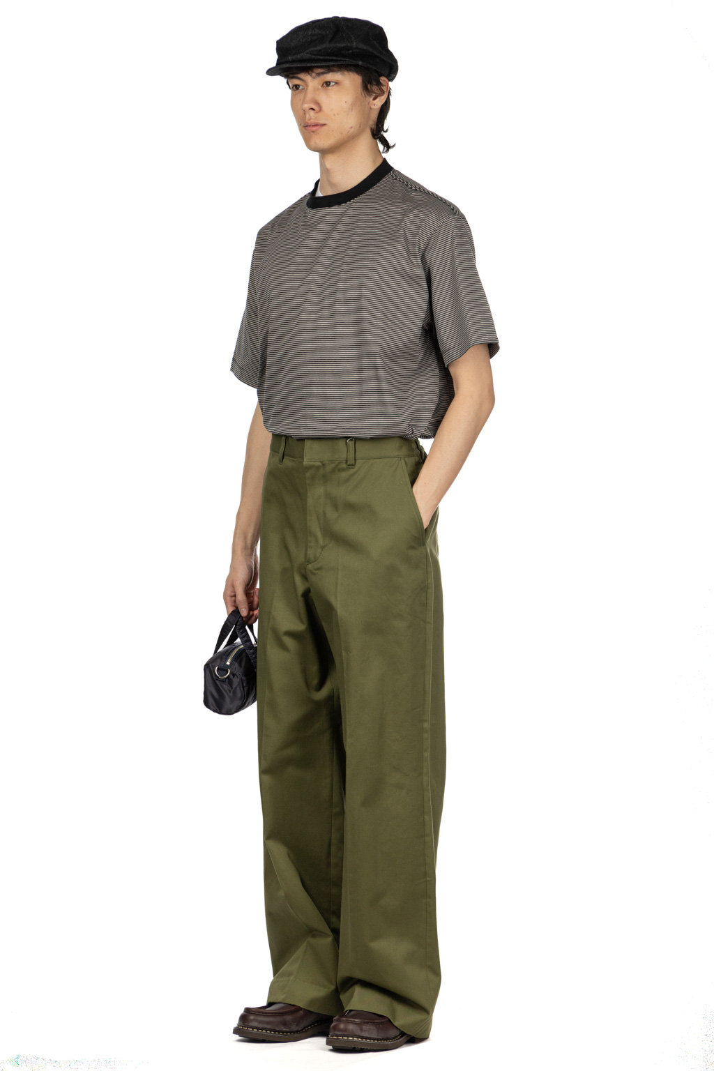 SOFTHYPHEN - Chino Straight Wide Trousers