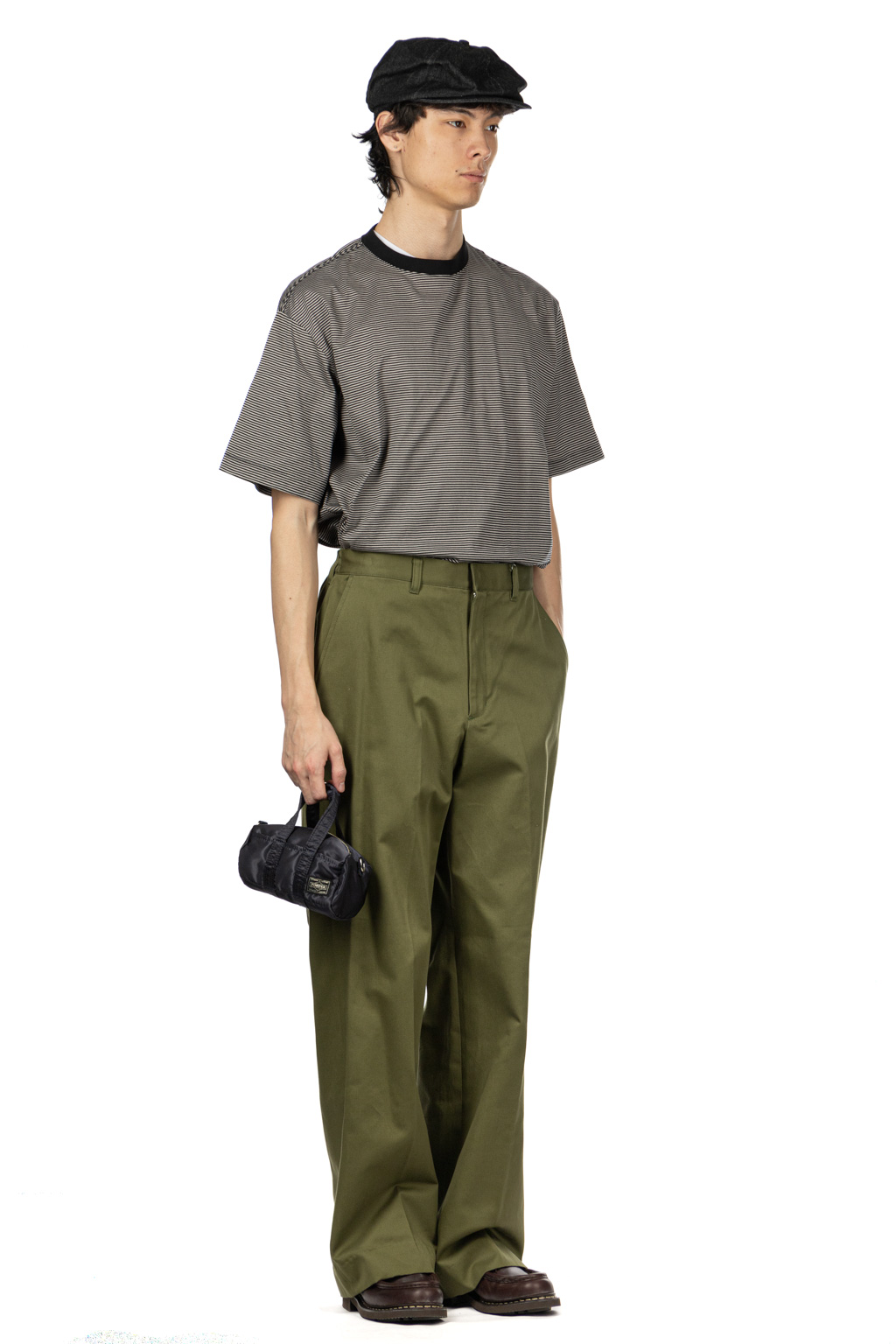 SOFTHYPHEN - Chino Straight Wide Trousers