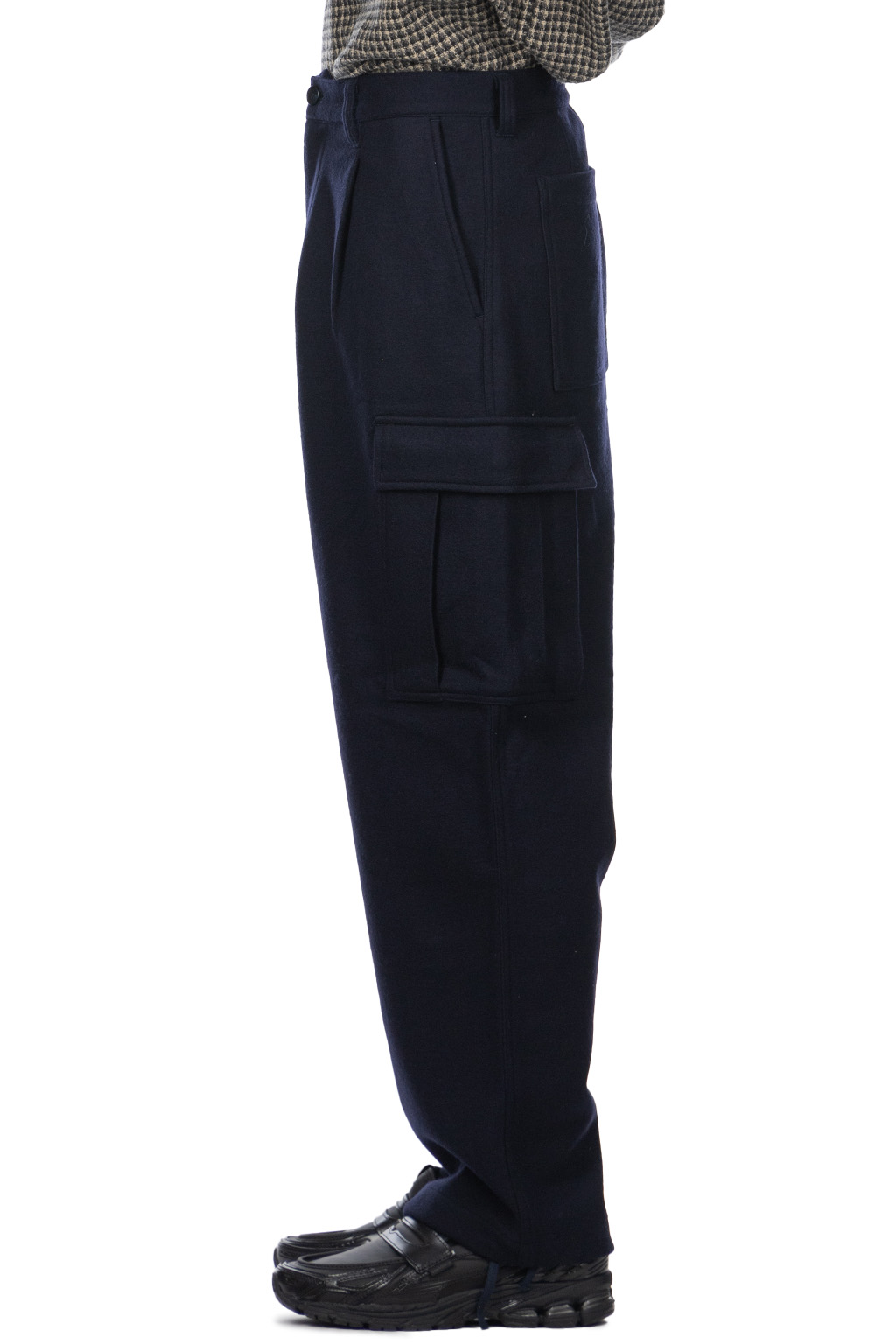 SOPHNET - Hard Melton 1 Tuck Tapered Cargo Pants - Navy