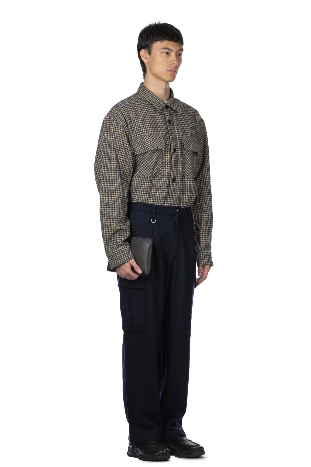 SOPHNET - Hard Melton 1 Tuck Tapered Cargo Pants - Navy