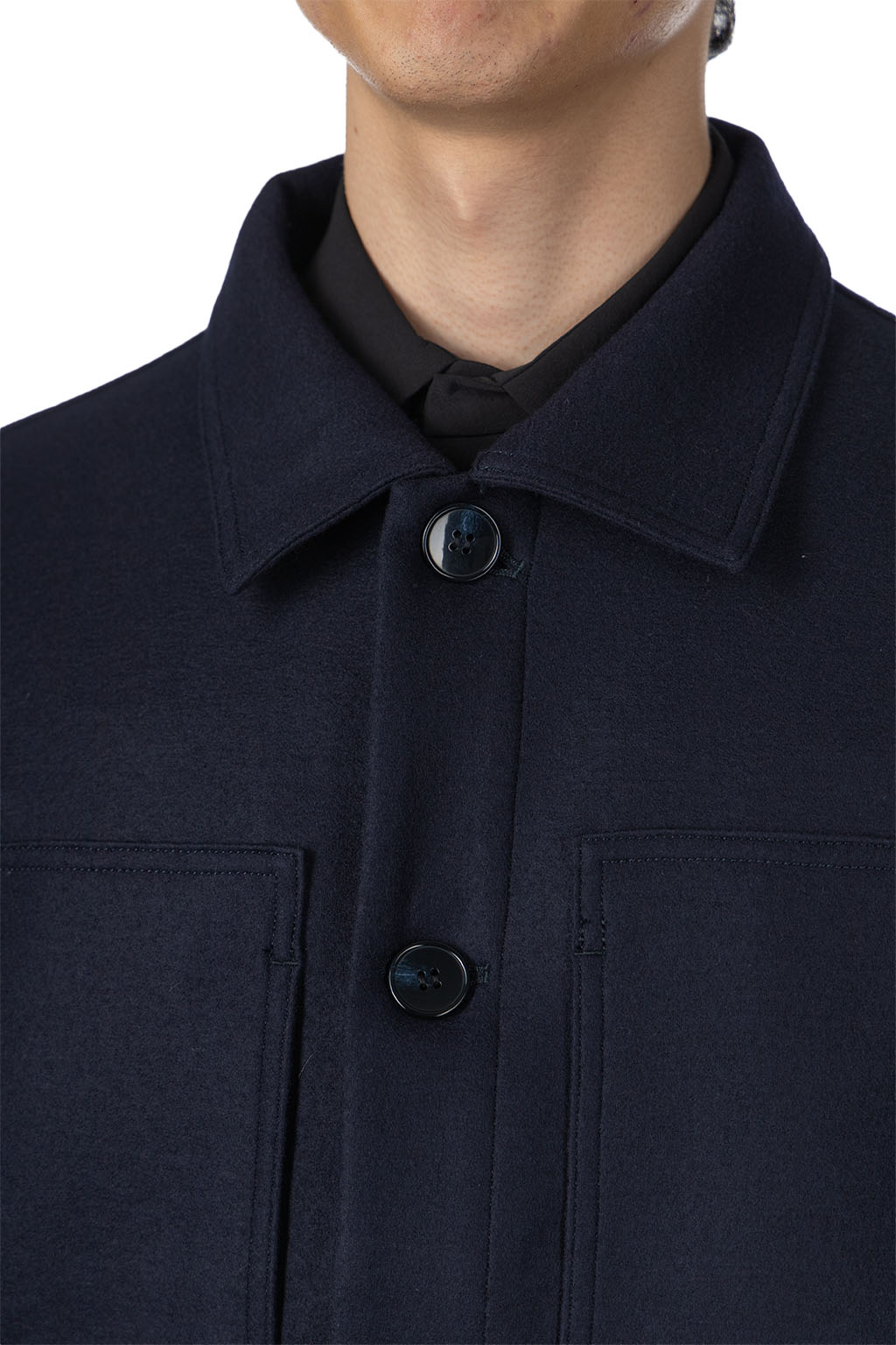 SOPHNET - Hard Melton CPO Blouson - Navy