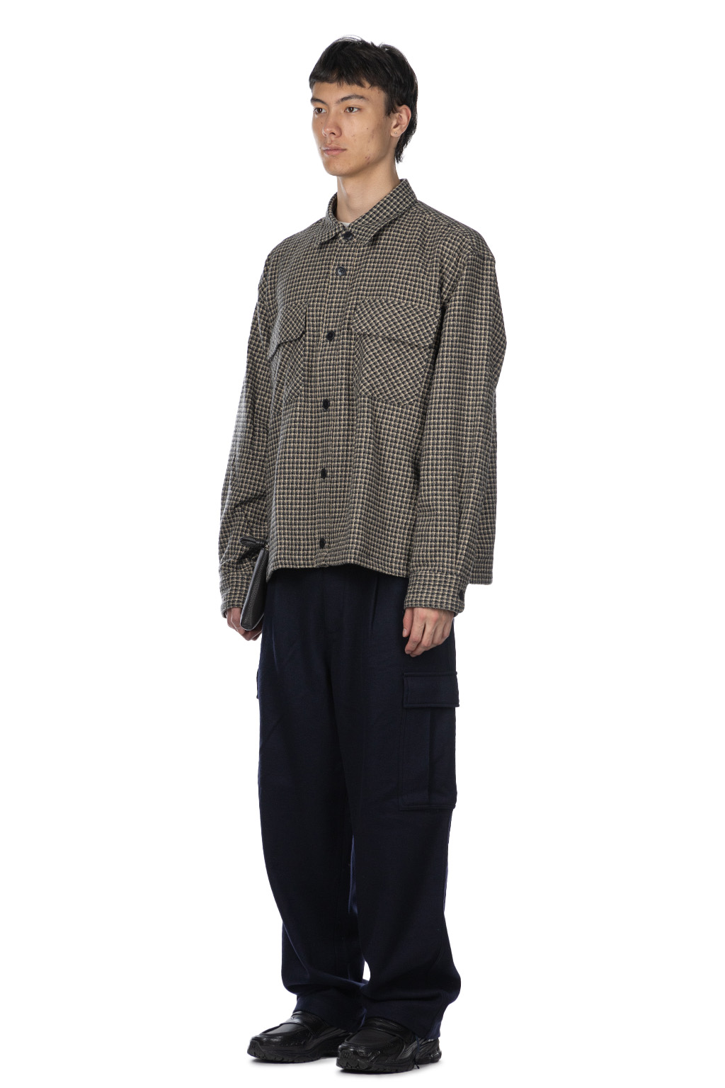 SOPHNET - Tweed Cotton Check CPO Shirt - Grey