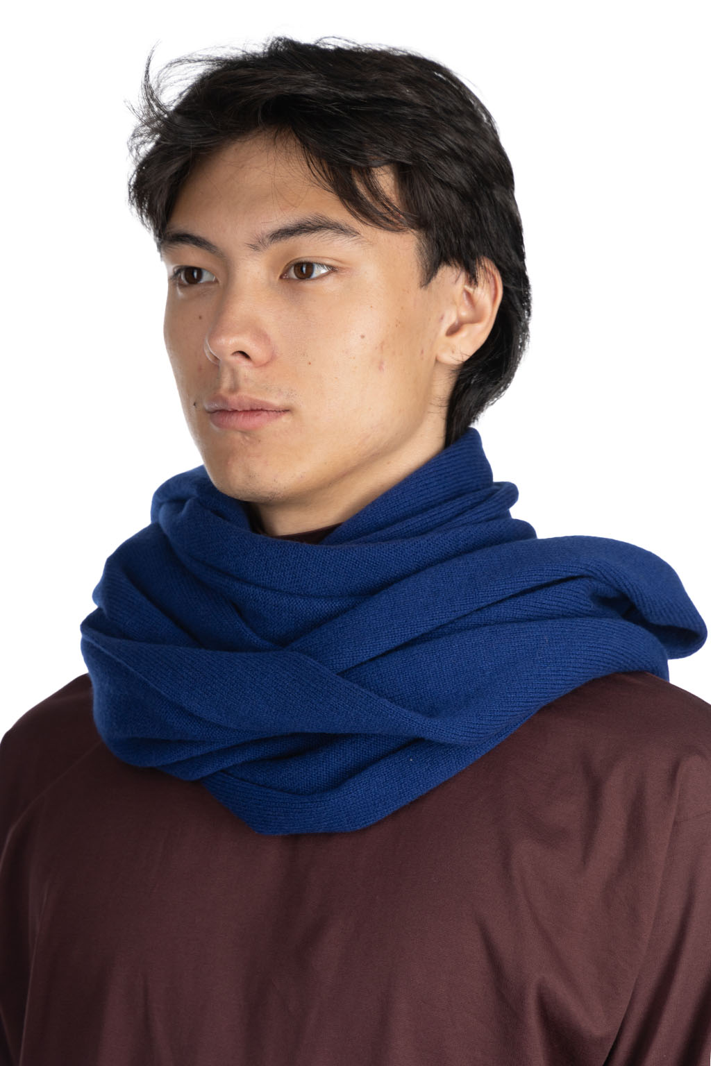 Still by hand - Cashmere mix stole-Blue