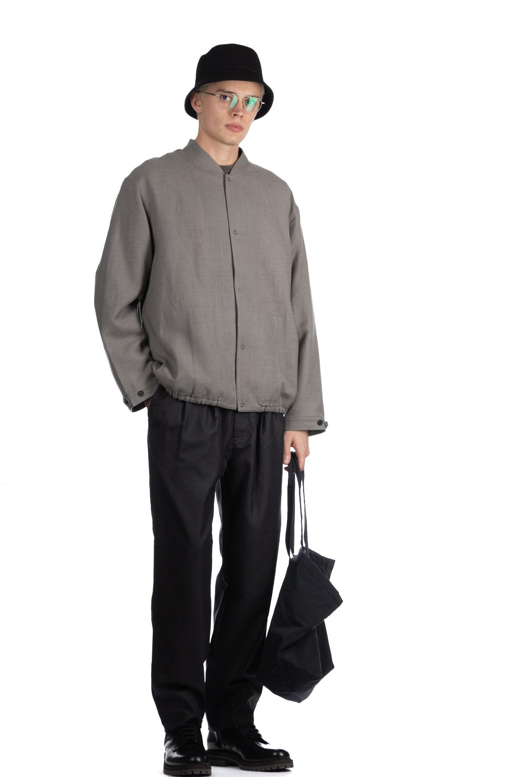 Still by hand - Linen wool mix blouson - Taupe