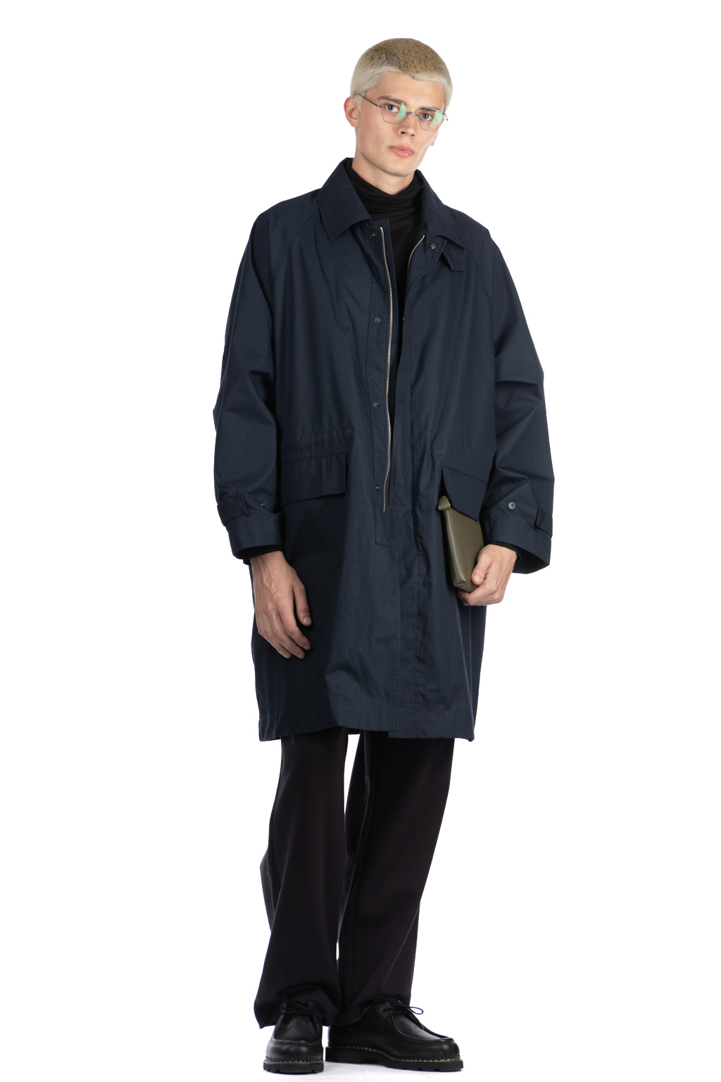 Still by hand - Oversized bal collar coat - Navy