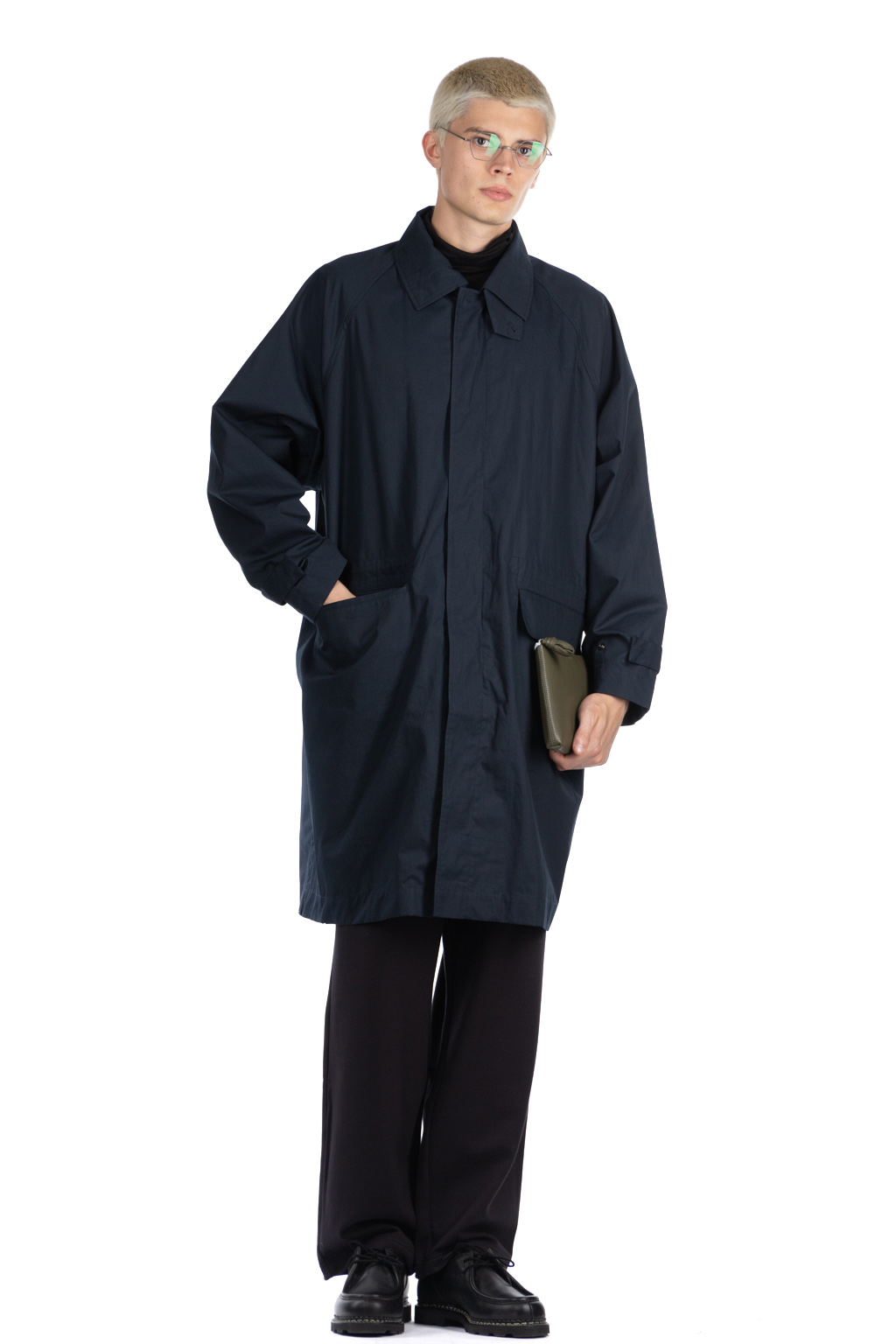 Still by hand - Oversized bal collar coat - Navy