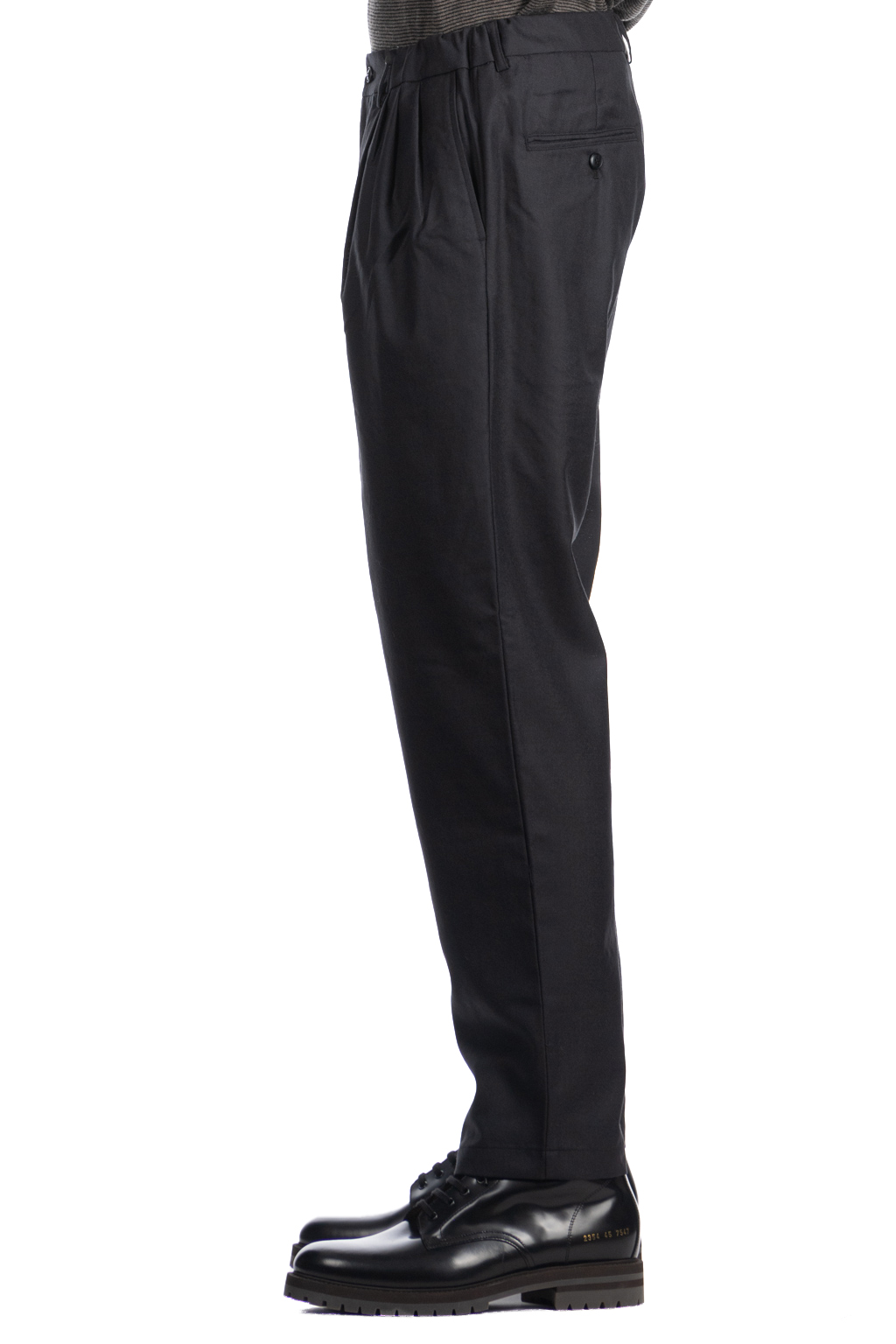 Still by hand - Relaxed wool pants - Ink Black