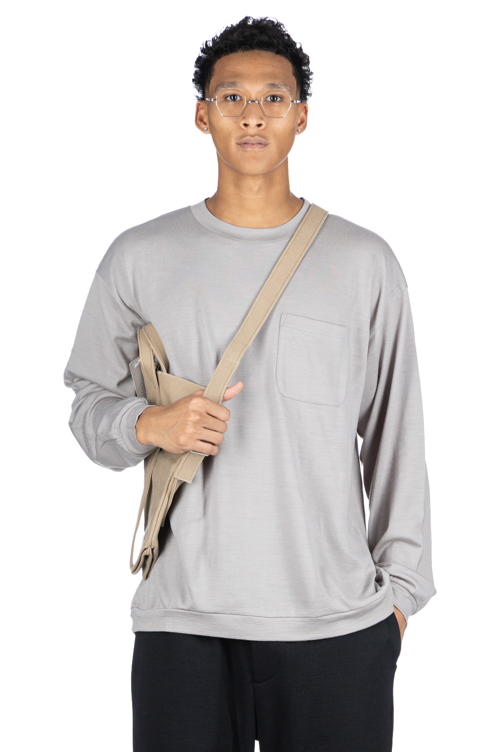 Still by hand - Washable Wool LS Top - Grey