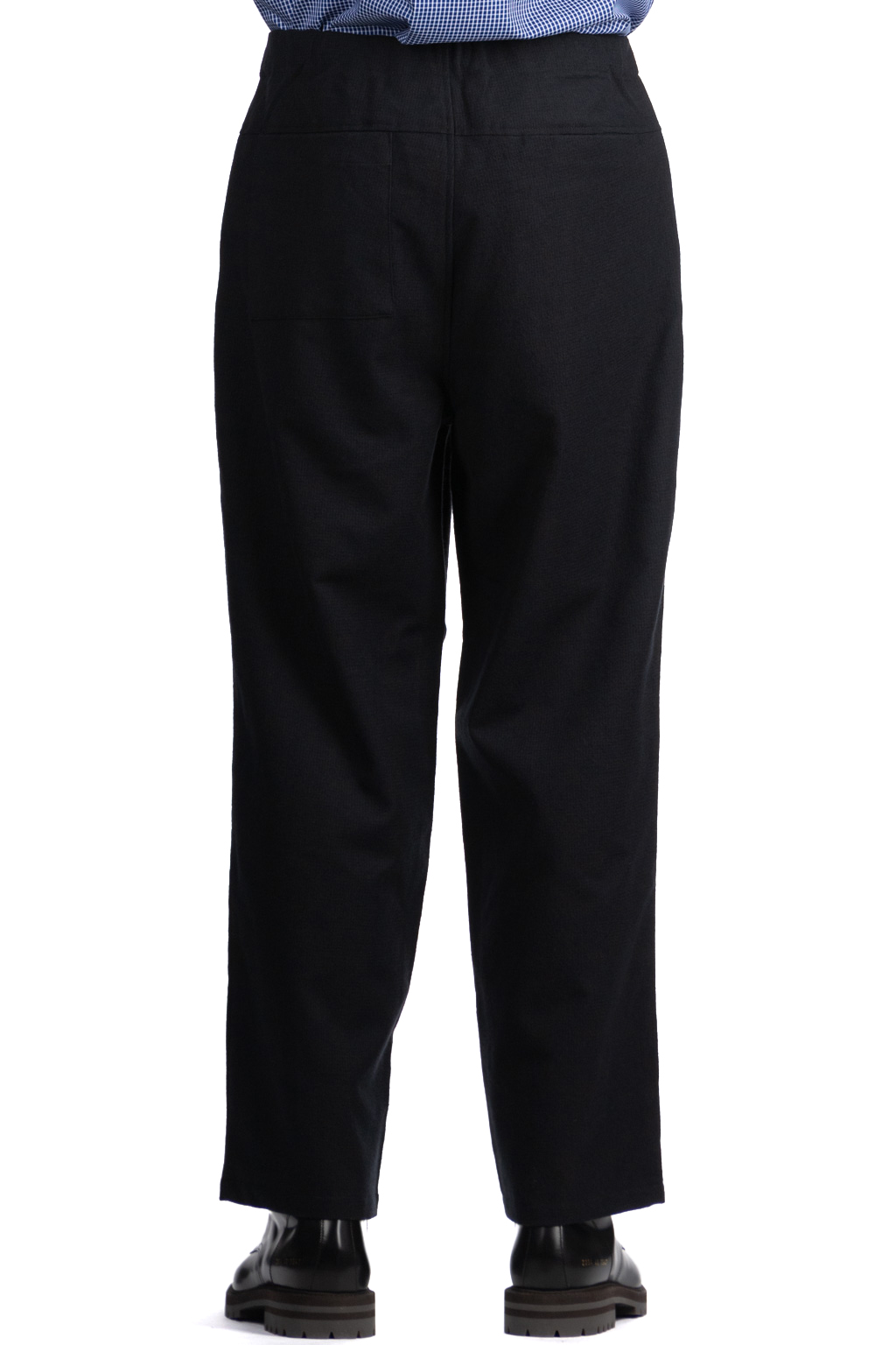 Still by hand - Wool mix easy pants - Black Navy