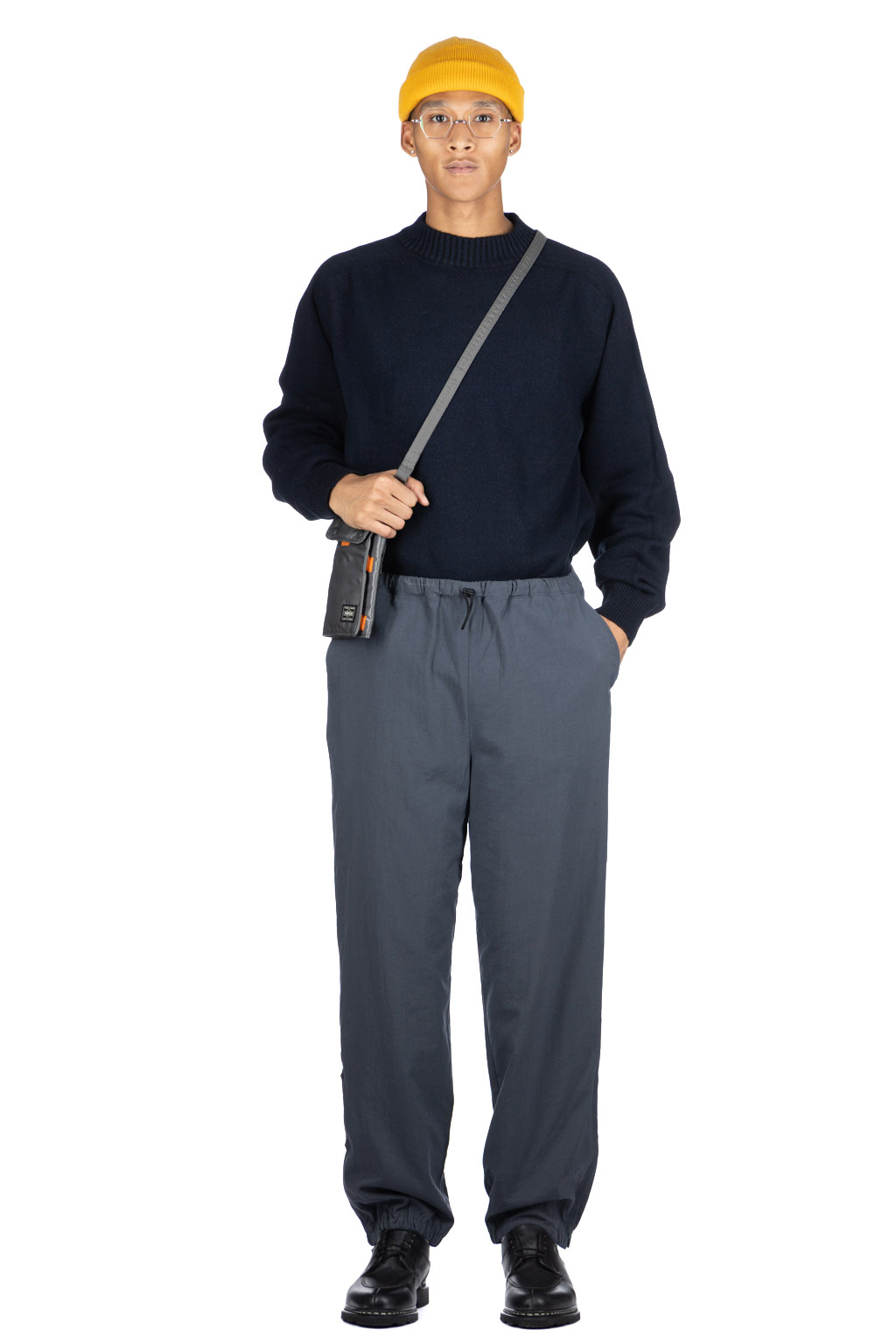 Still by hand - Zipped Hem Nylon Pants - Blue Grey