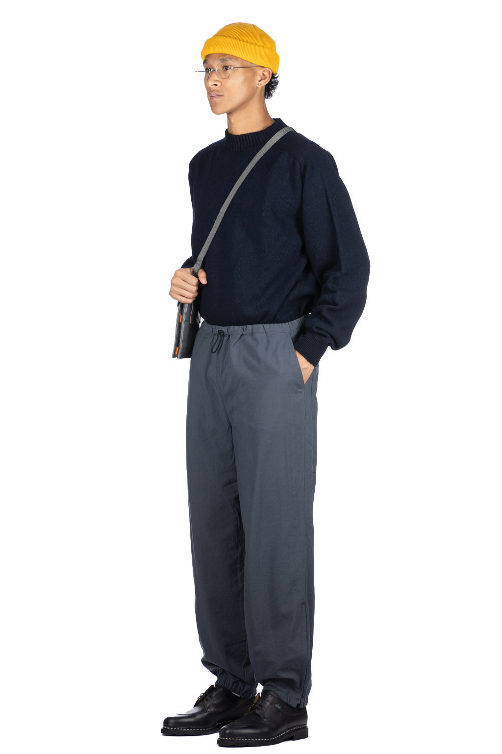 Still by hand - Zipped Hem Nylon Pants - Blue Grey