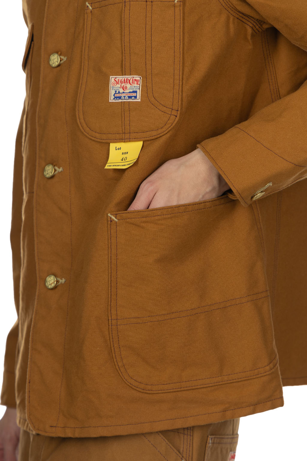 Sugar Cane - 13oz. Brown Duck Work Coat - Brown