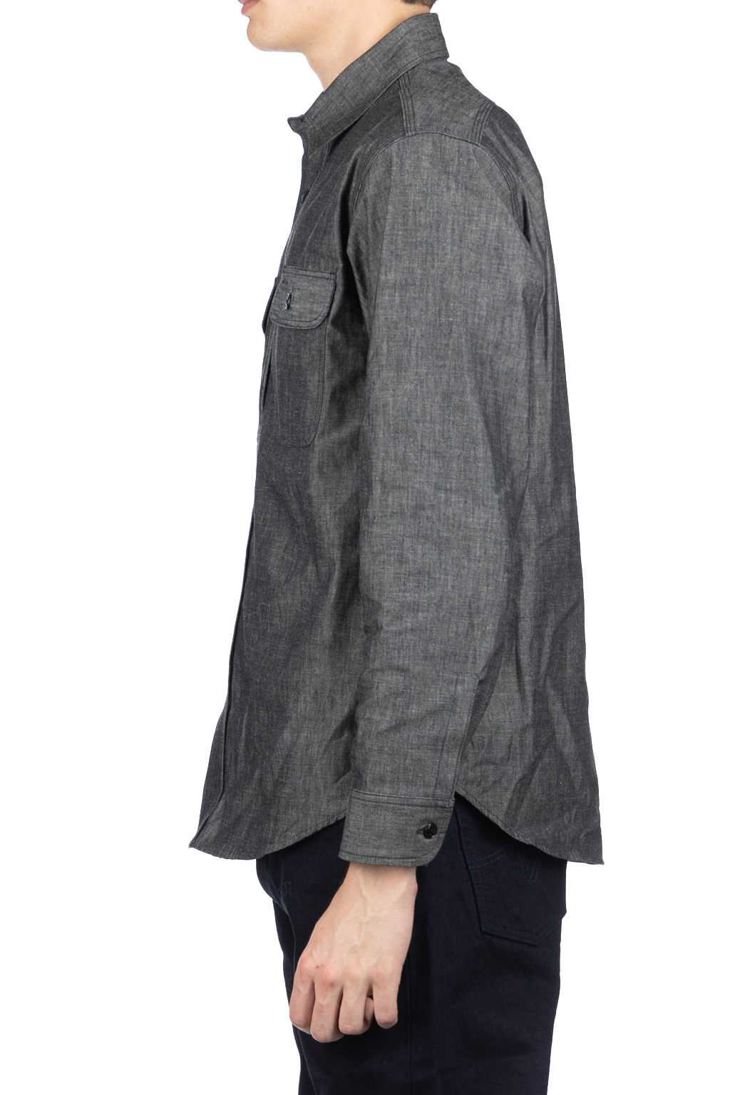 Sugar Cane - Black Chambray LS Work Shirt 