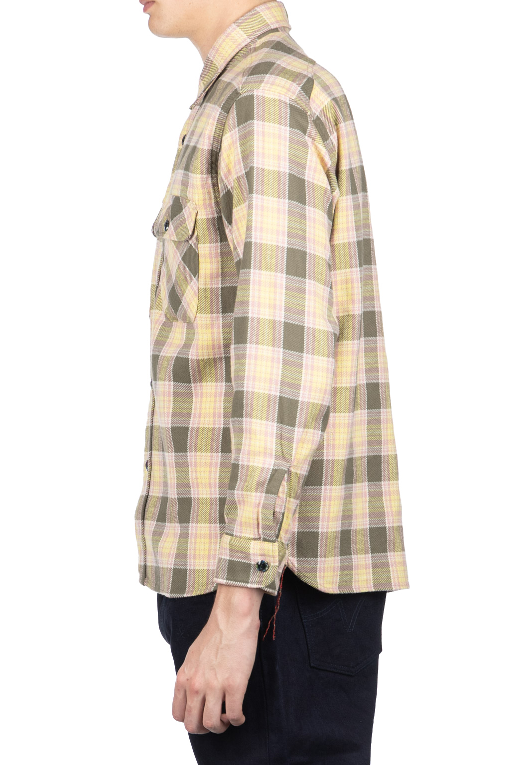 Sugar Cane - Fiction Romance Twill Check LS Work Shirt - Green