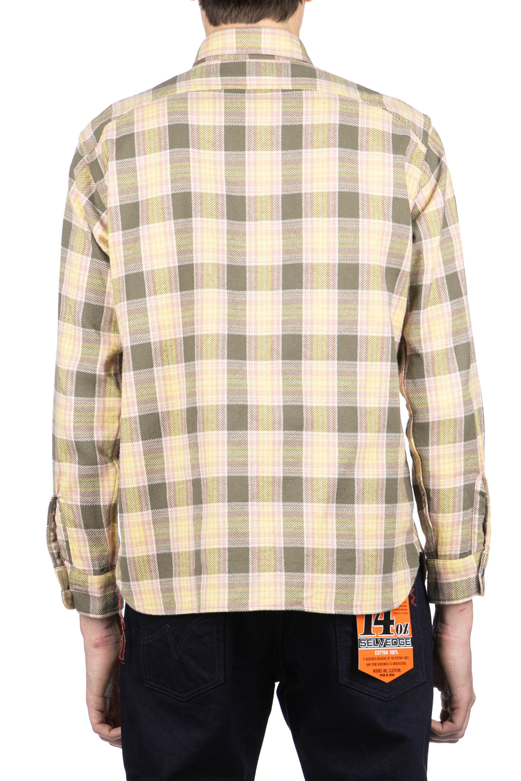 Sugar Cane - Fiction Romance Twill Check LS Work Shirt - Green