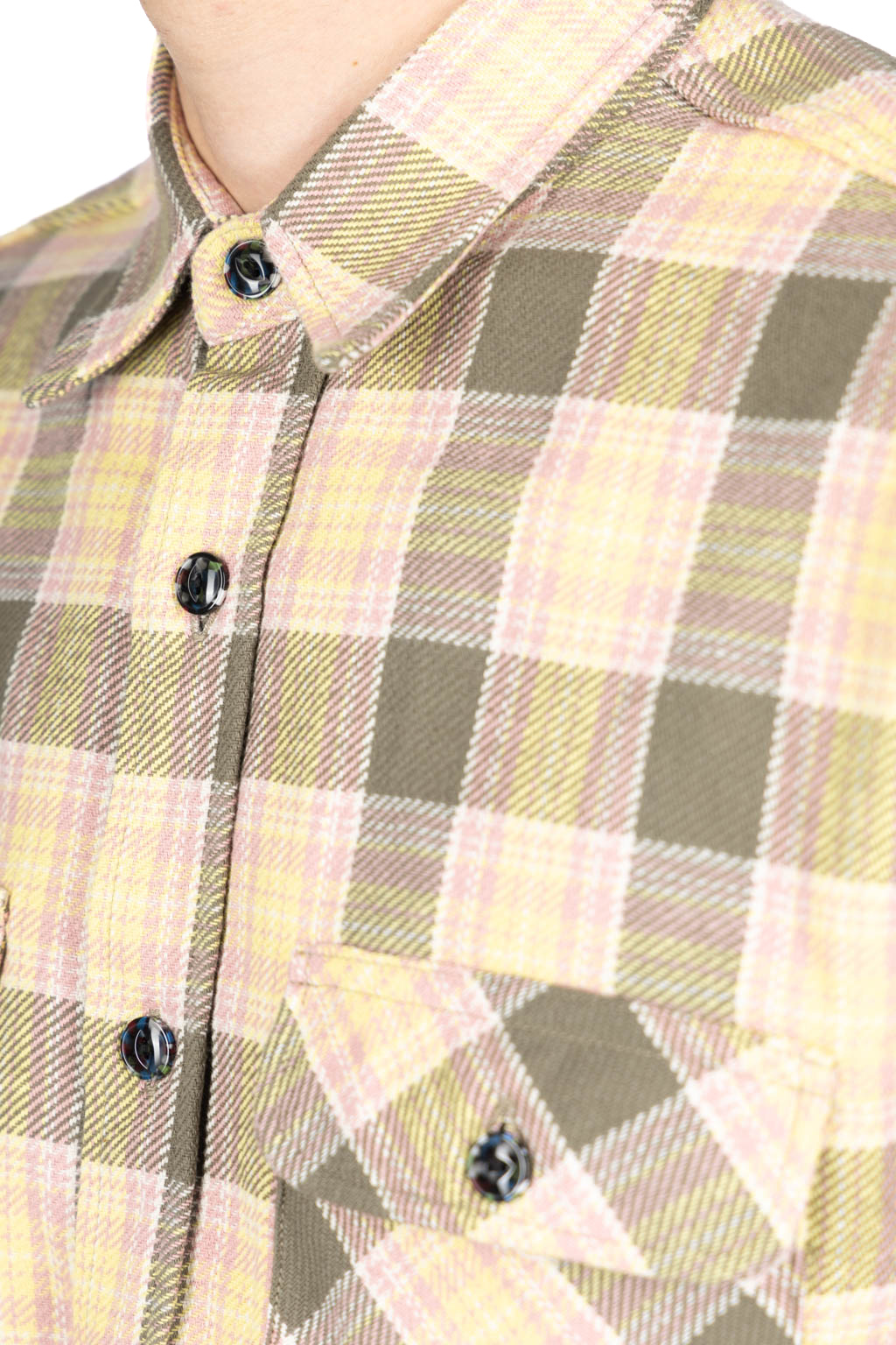 Sugar Cane - Fiction Romance Twill Check LS Work Shirt - Green