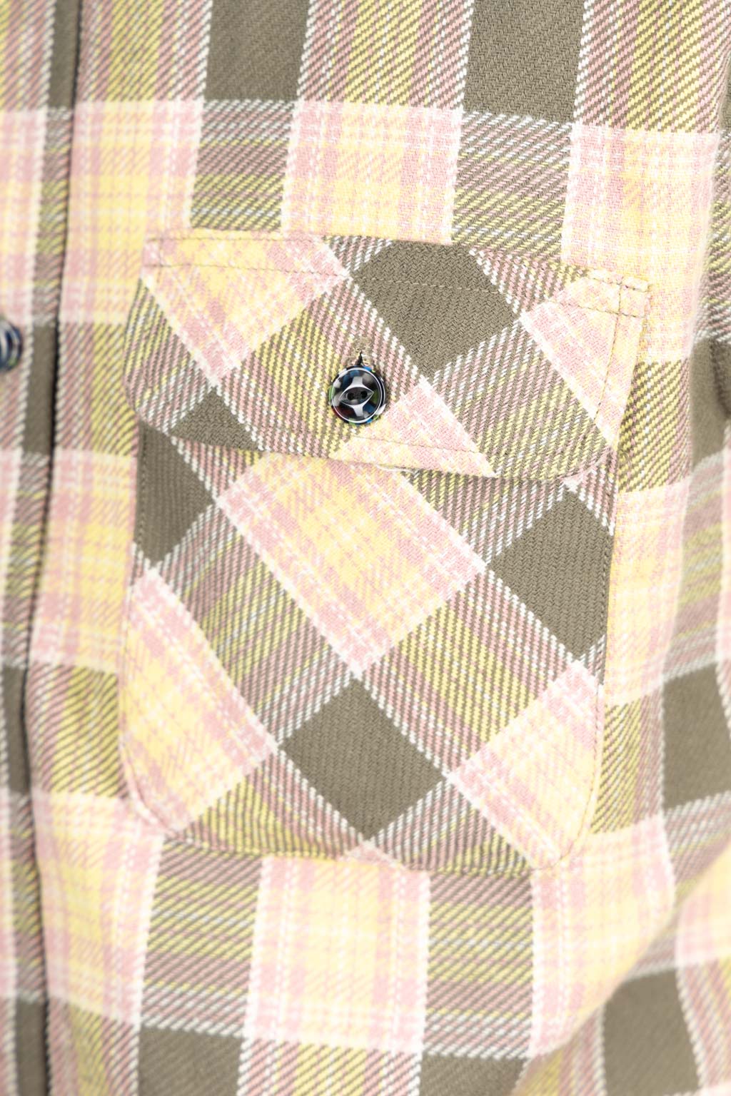 Sugar Cane - Fiction Romance Twill Check LS Work Shirt - Green