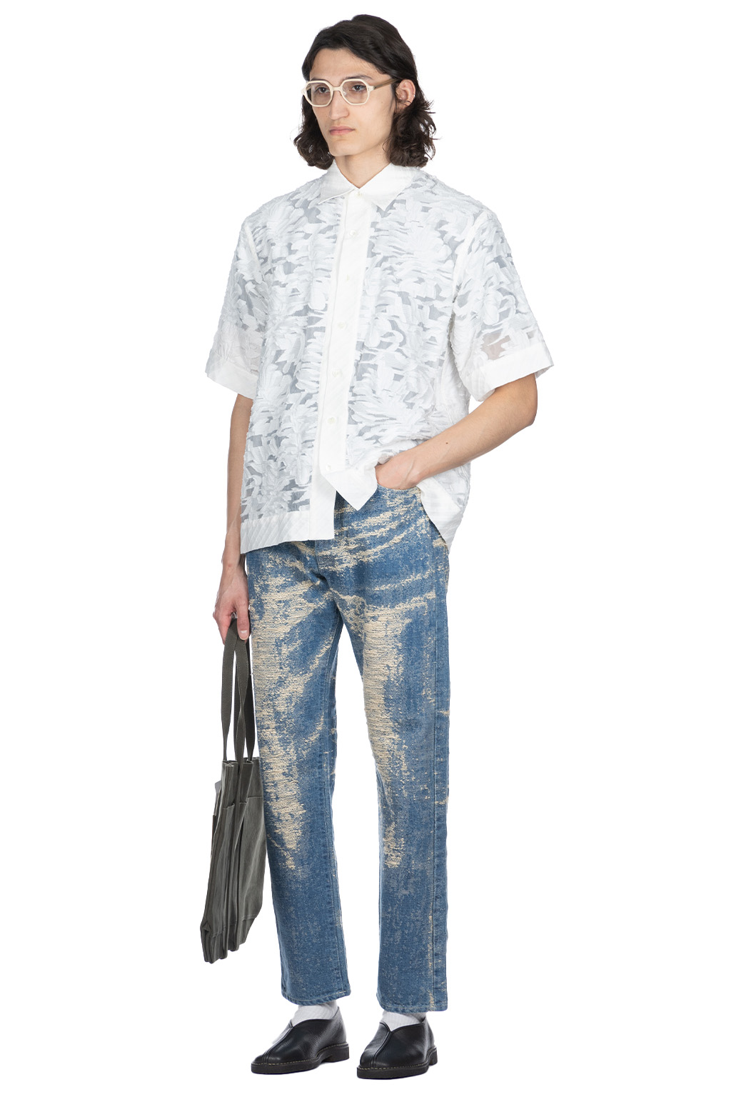 TAAKK - JACQUARD SHIRT - White