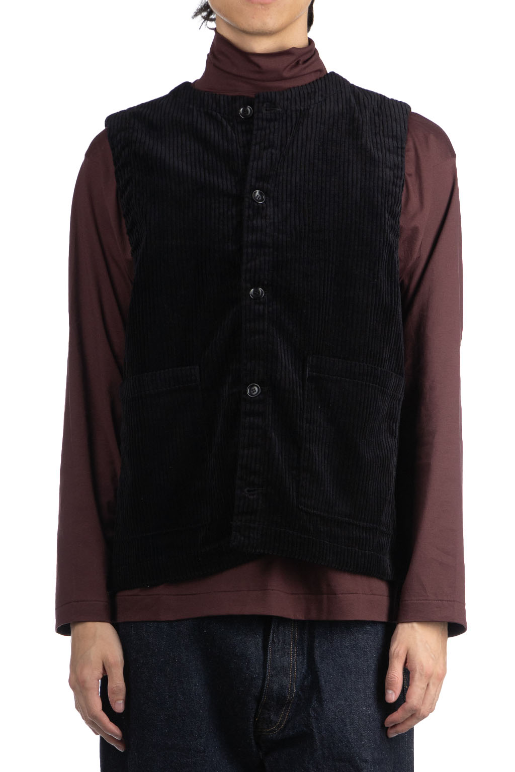 Tigre Brocante - Corduroy Open Pocke Vest - Black