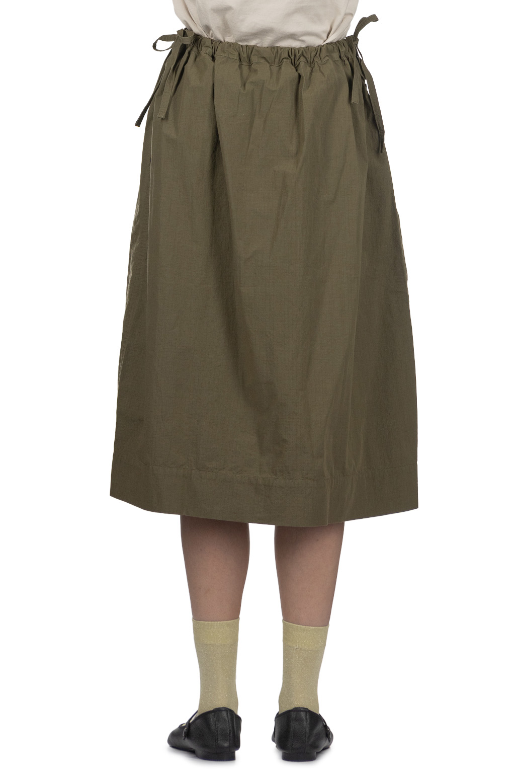 Tigre Brocante - Cotton Nylon Side Slit Skirt - Khaki