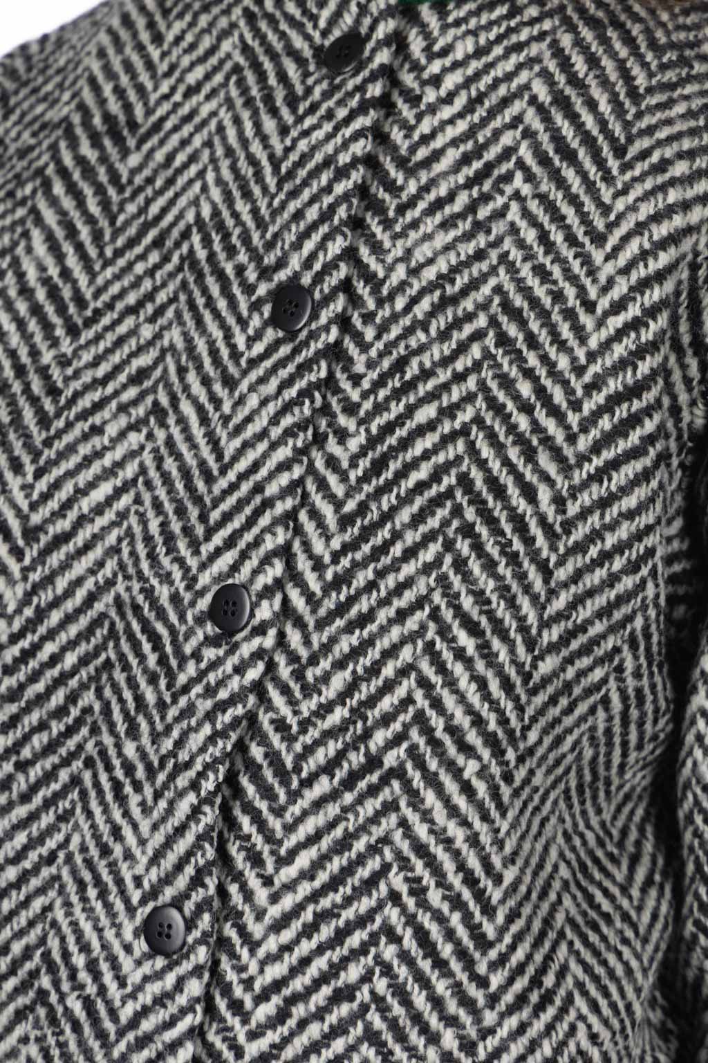 Tigre Brocante - Herringbone Belted Cardigan - Black