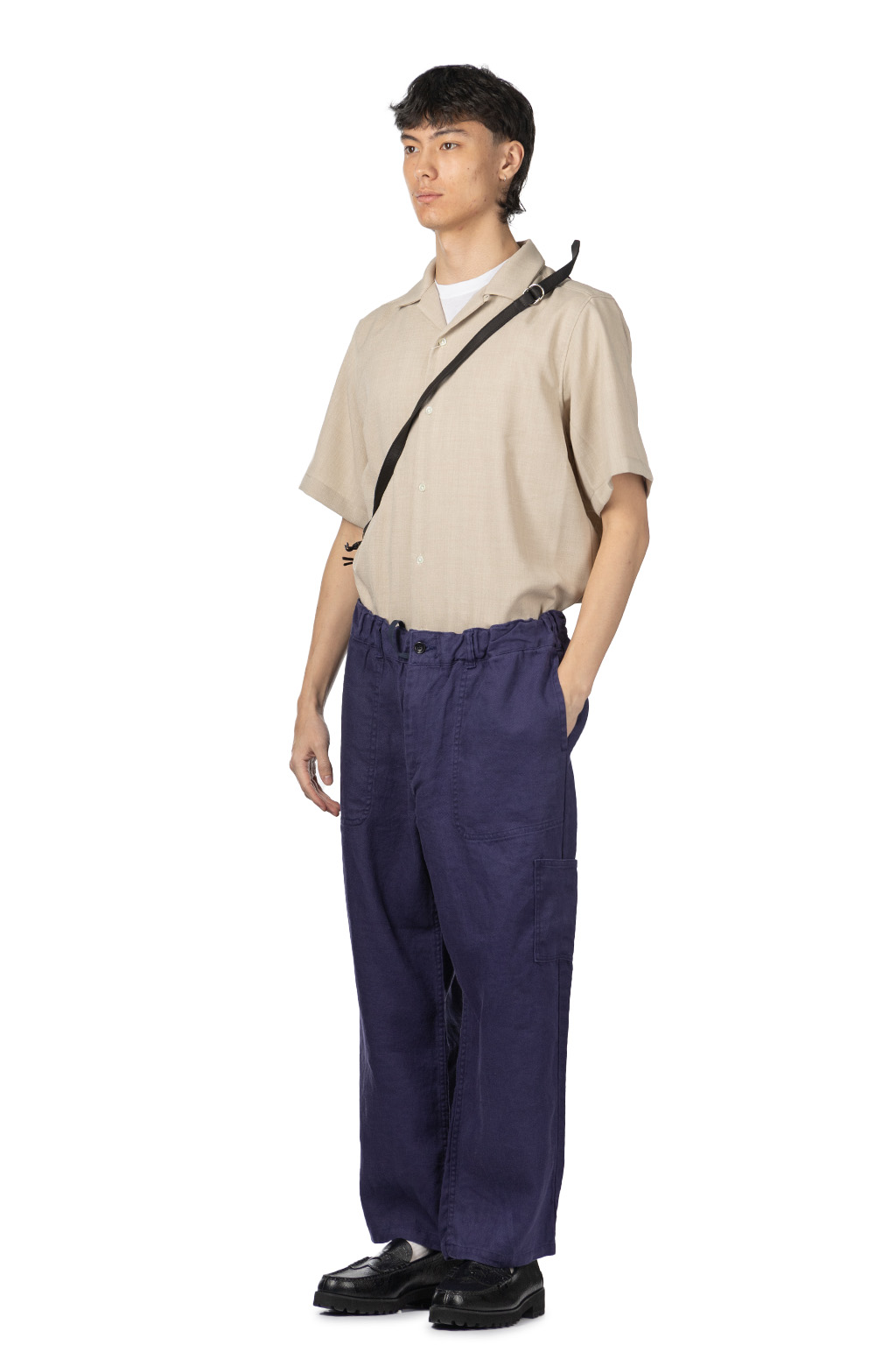 Tigre Brocante - Linen Oxford Bosun Open Pants - Navy