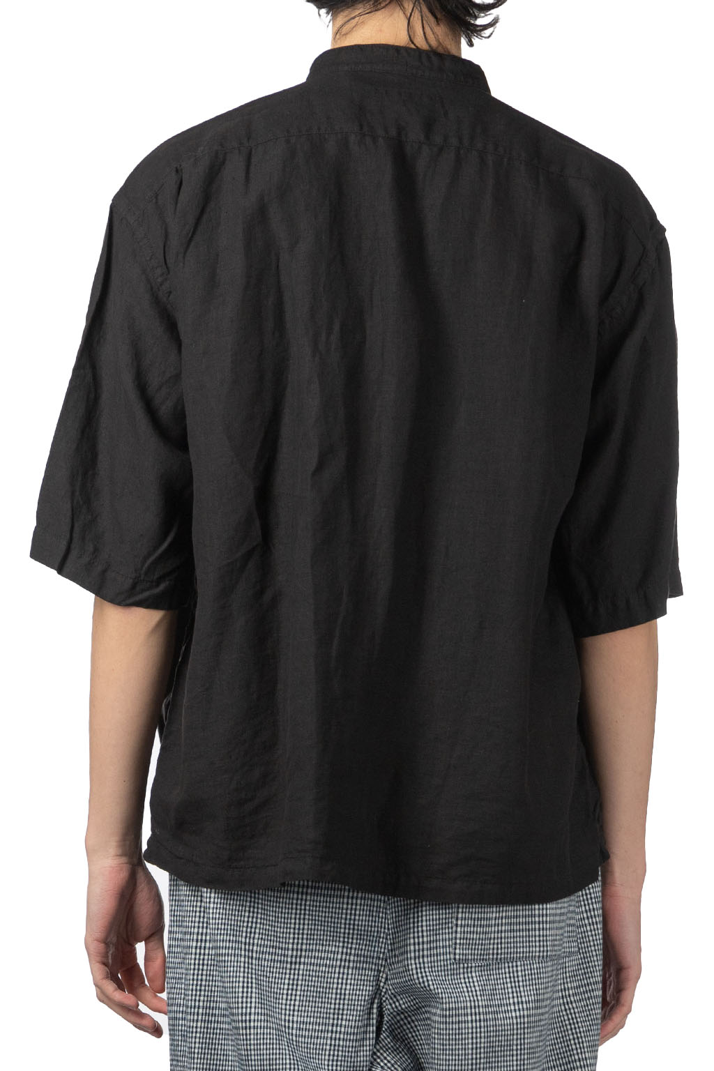 Tigre Brocante - Linen Venice Stand Shirt - Black