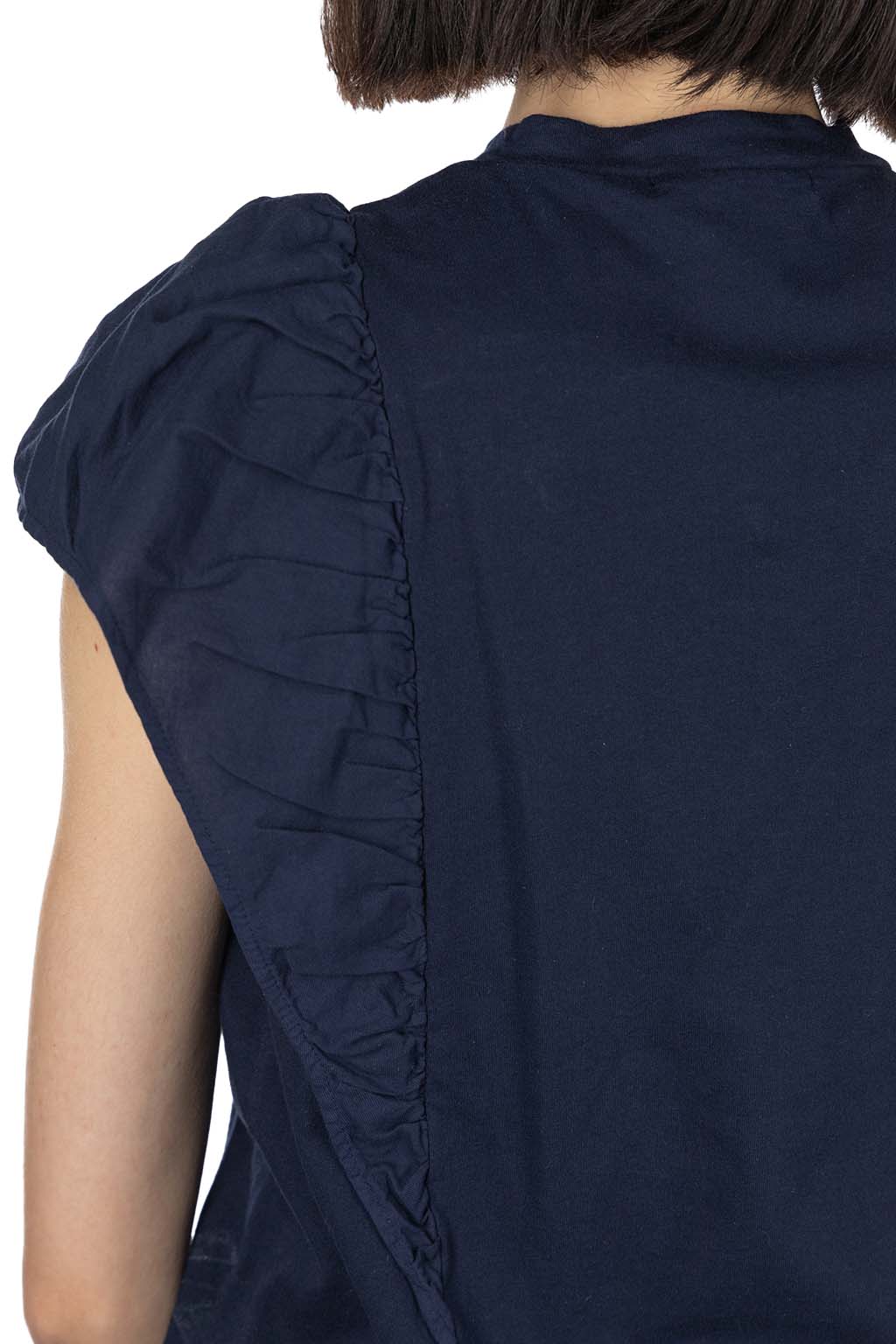 Tigre Brocante - Organic Cotton Frill Switch Shirt - Navy