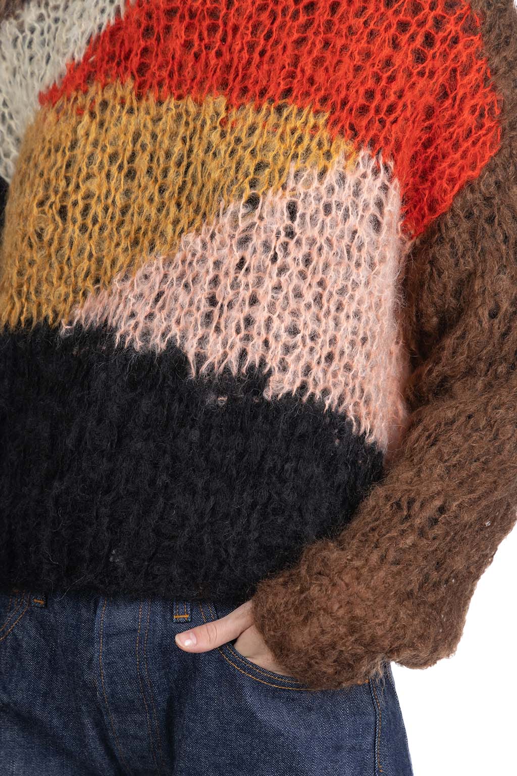 UNUSED - Mohair and Wool Women Pullover - Brown Multi