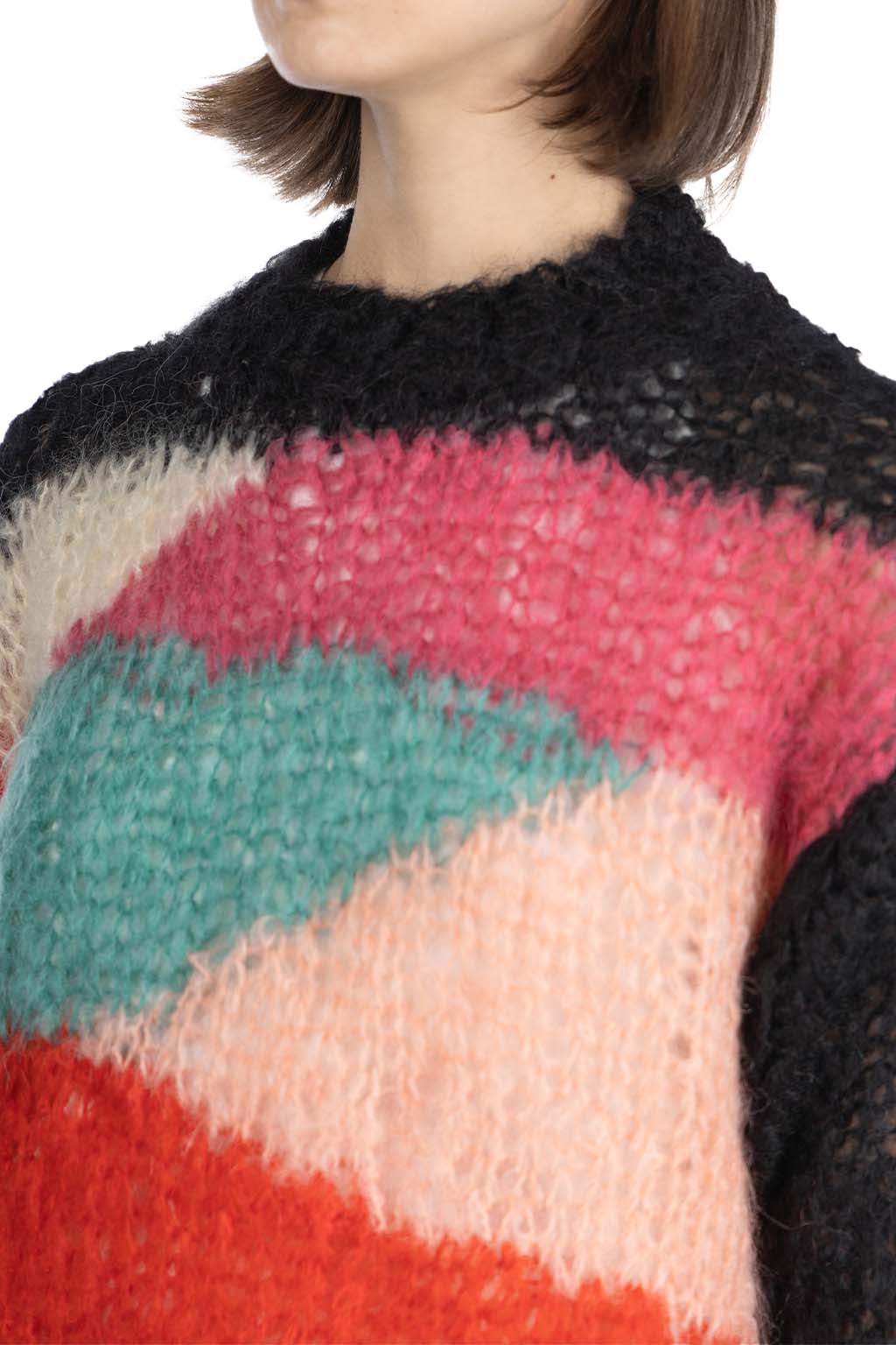 UNUSED - Mohair and Wool Women Pullover - Green Multi