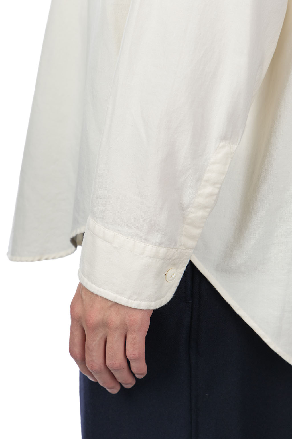 YLEVE - Cotton Viyella Work Shirt - Off White