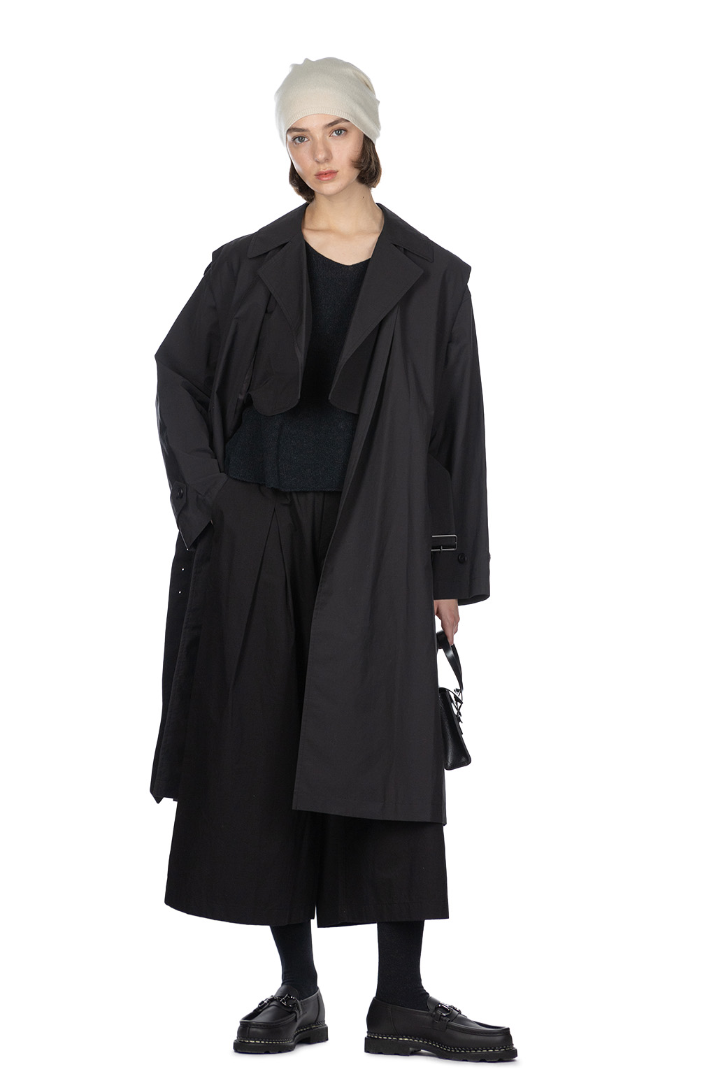 YLEVE - Nylon Cotton Linen Taffeta Coat - Black