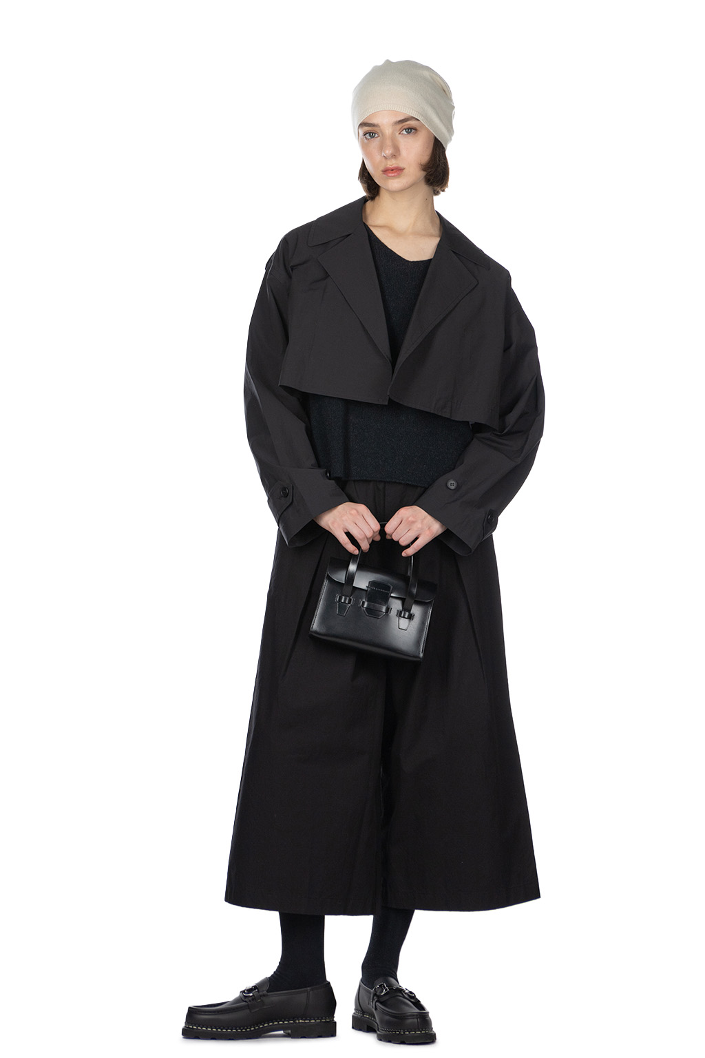 YLEVE - Nylon Cotton Linen Taffeta Coat - Black