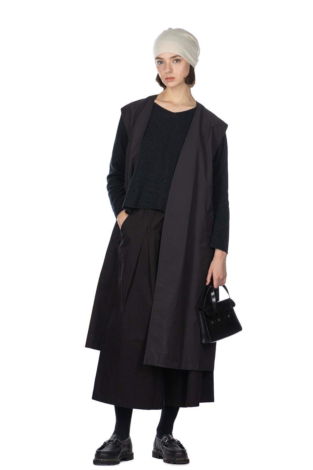 YLEVE - Nylon Cotton Linen Taffeta Coat - Black