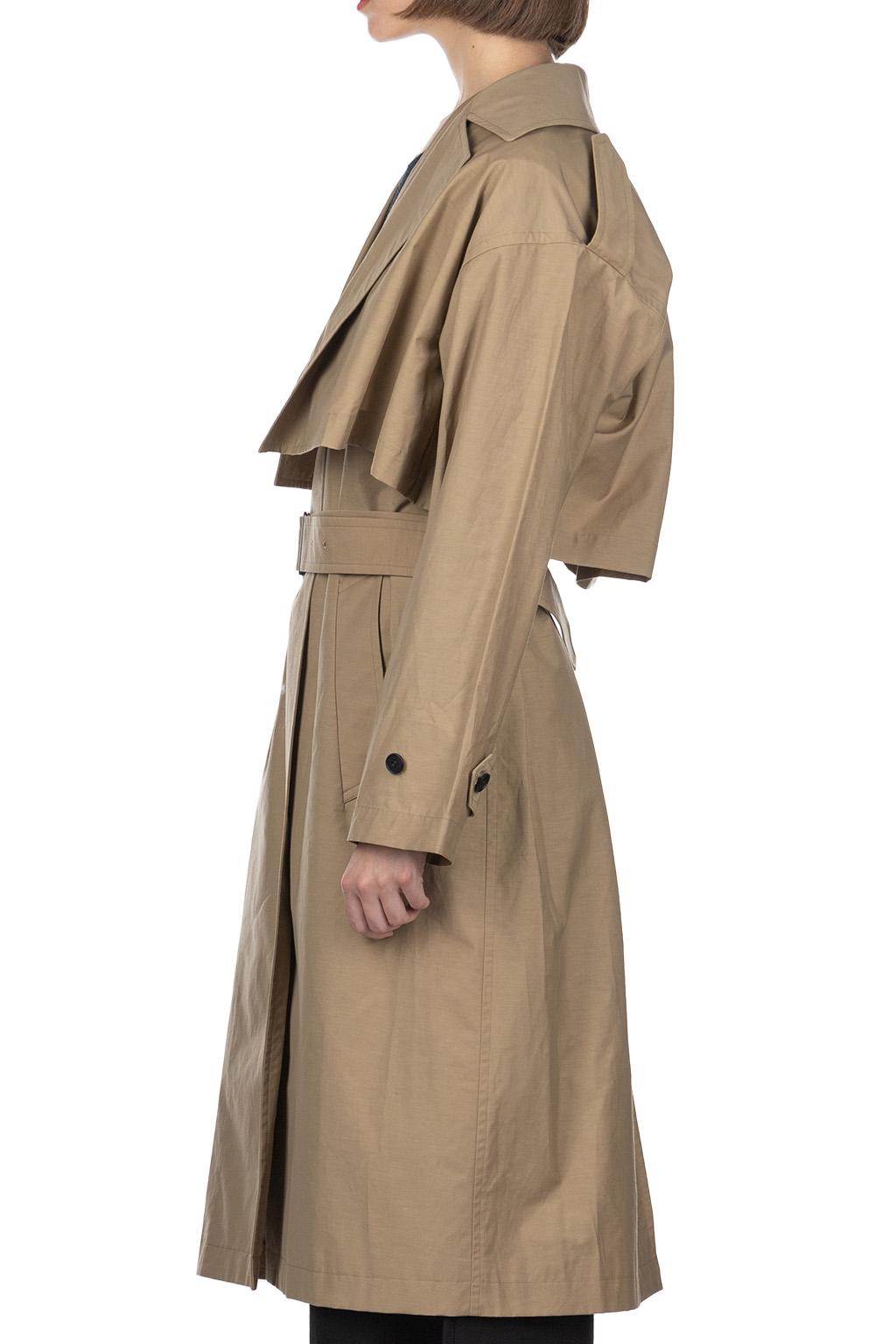 YLEVE - Nylon Cotton Linen Taffeta Coat - Khaki