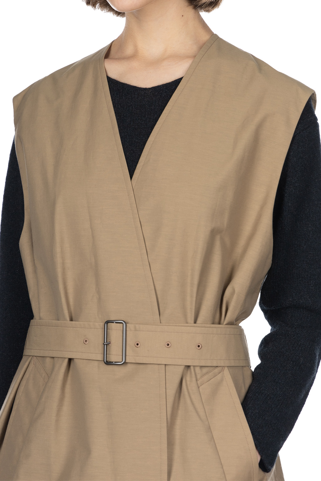 YLEVE - Nylon Cotton Linen Taffeta Coat - Khaki