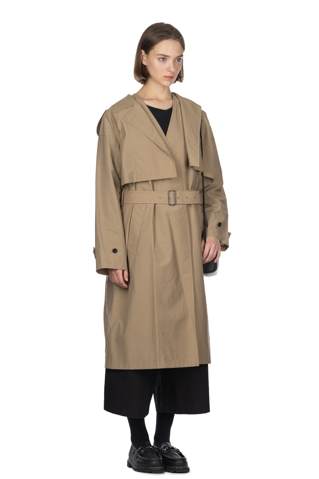 YLEVE - Nylon Cotton Linen Taffeta Coat - Khaki