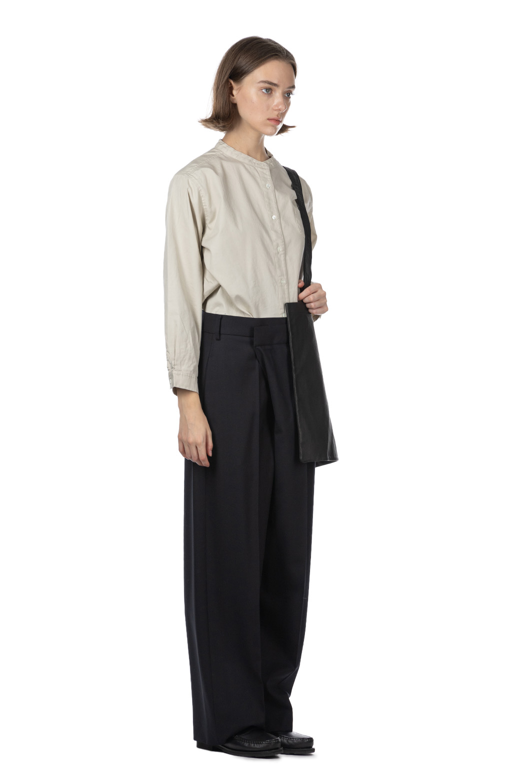 YLEVE - Wool Tropical Trousers - Black