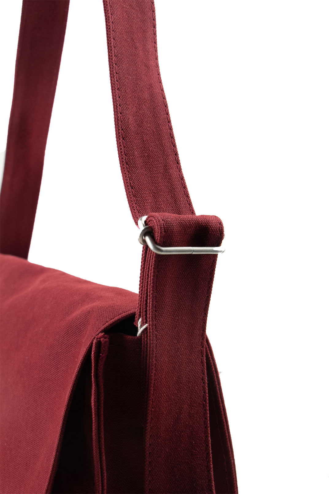 amiacalva Washed Canvas Shoulder Bag - Medium - Burgundy